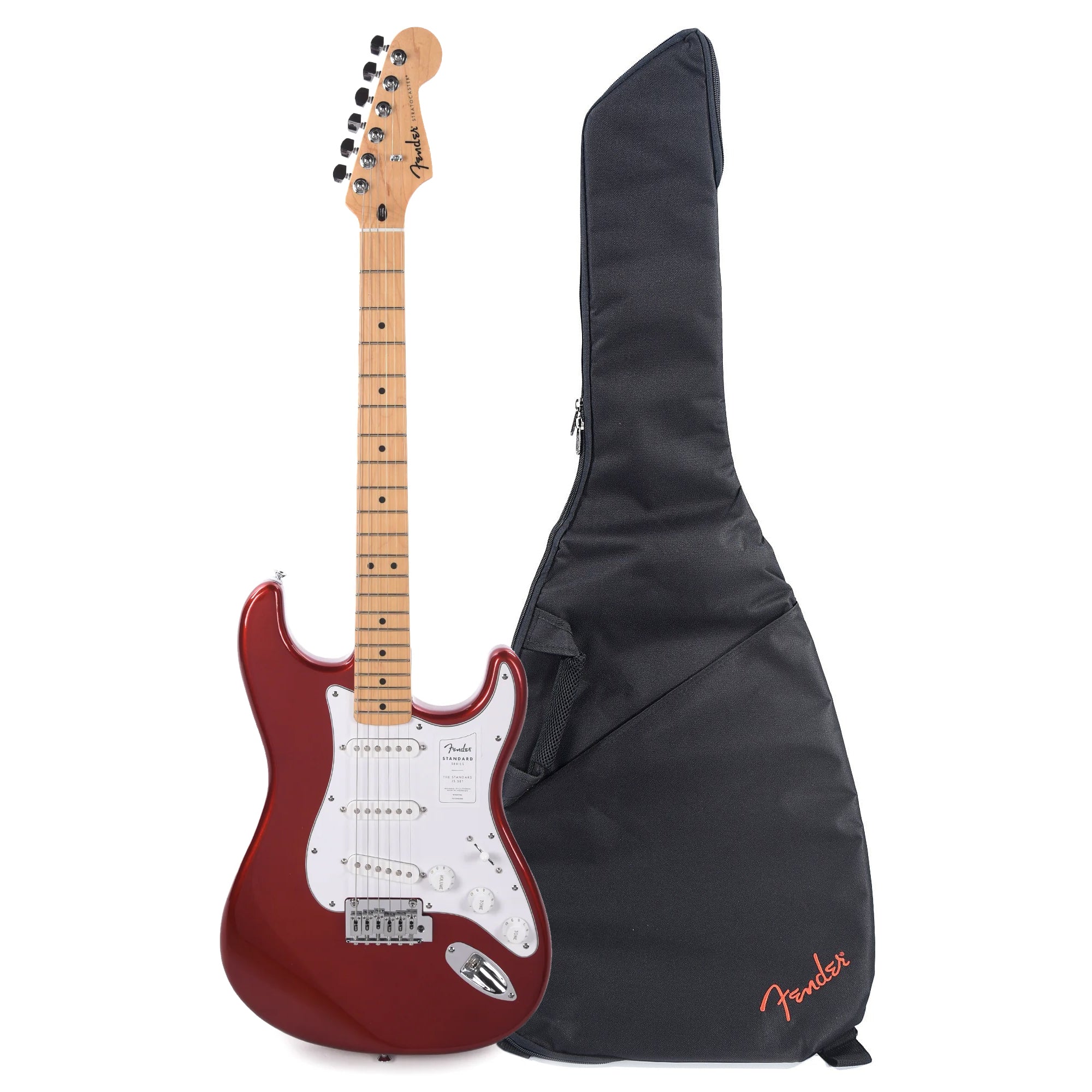 Fender Standard Stratocaster MN Candy Cola and FE405 Gig Bag Bundle