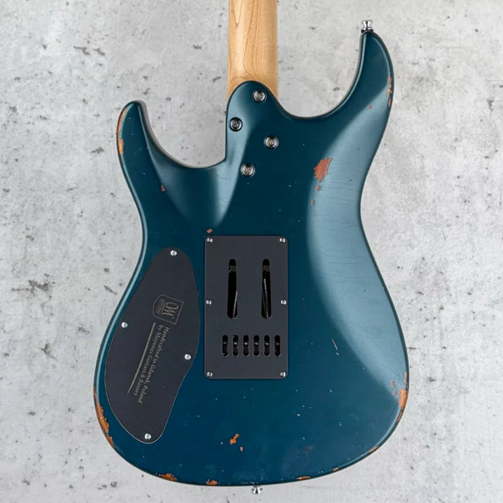 Mayones Aquila V24 Aged S 6 Swamp Ash Monolith Dark Turquoise Metallic Nitro w/Birdseye Maple TEW 3A Neck