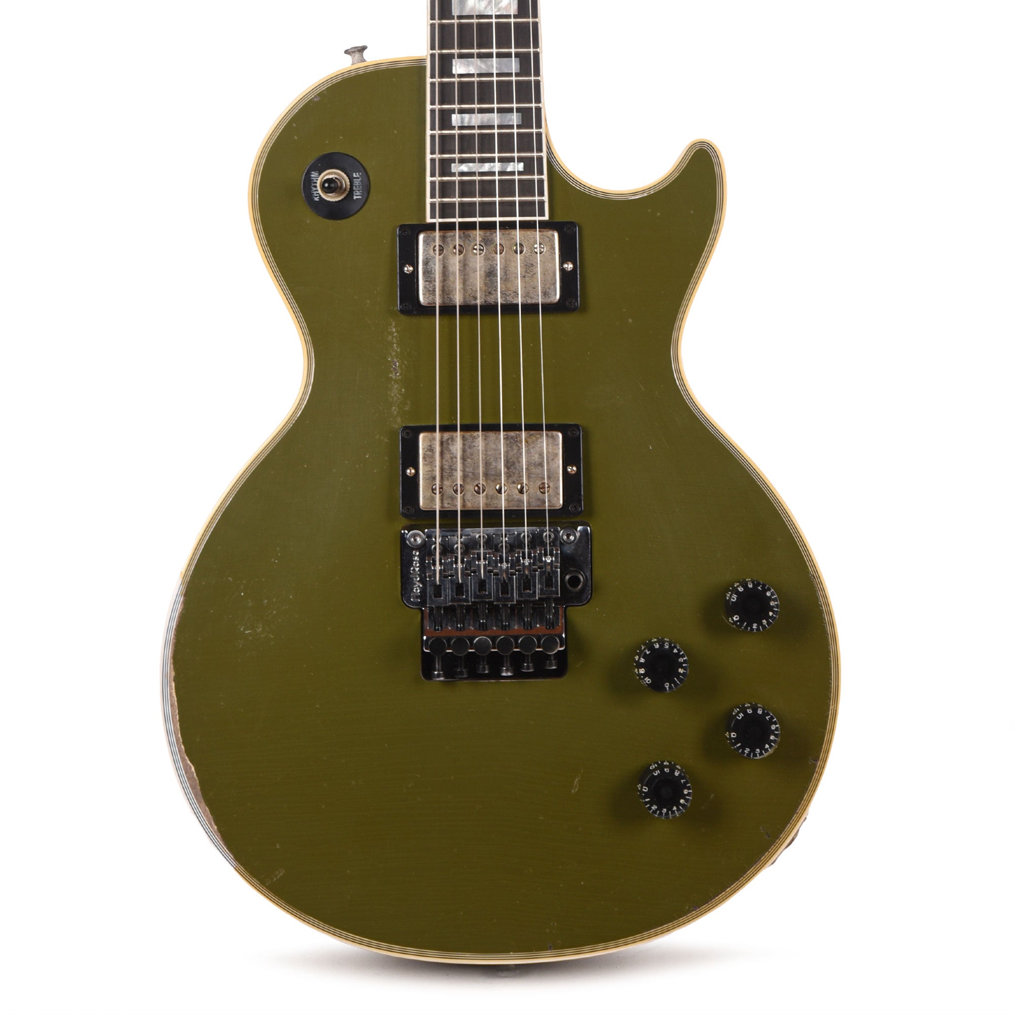 Gibson Custom Shop Les Paul Axcess Custom Floyd Rose Olive Drab Murphy Lab Heavy Aged w/Ebony Stinger