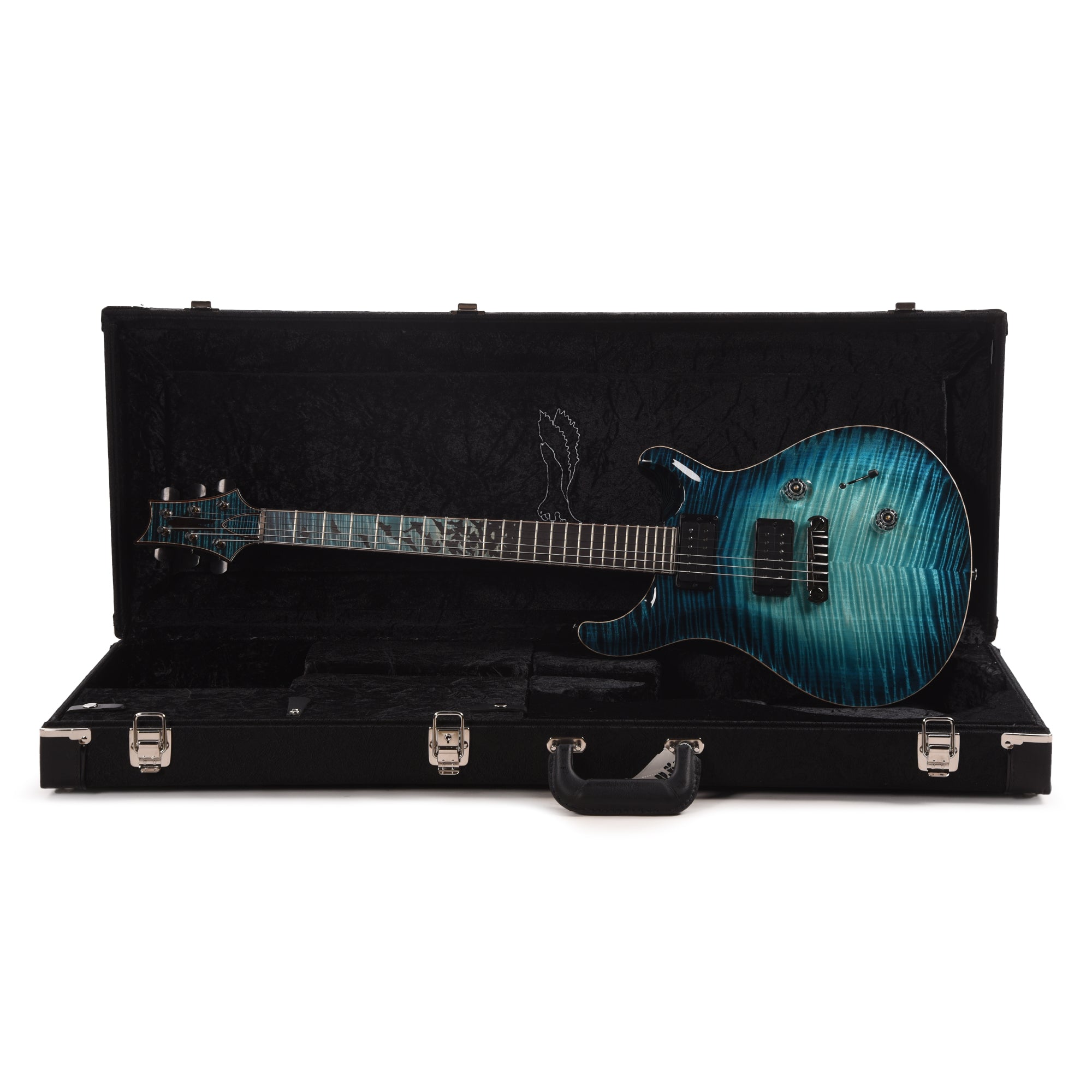 PRS Private Stock #11754 Custom 24 Stoptail Curly Maple/Swamp Ash Sub Zero Glow w/Rosewood Bats in Flight Inlay