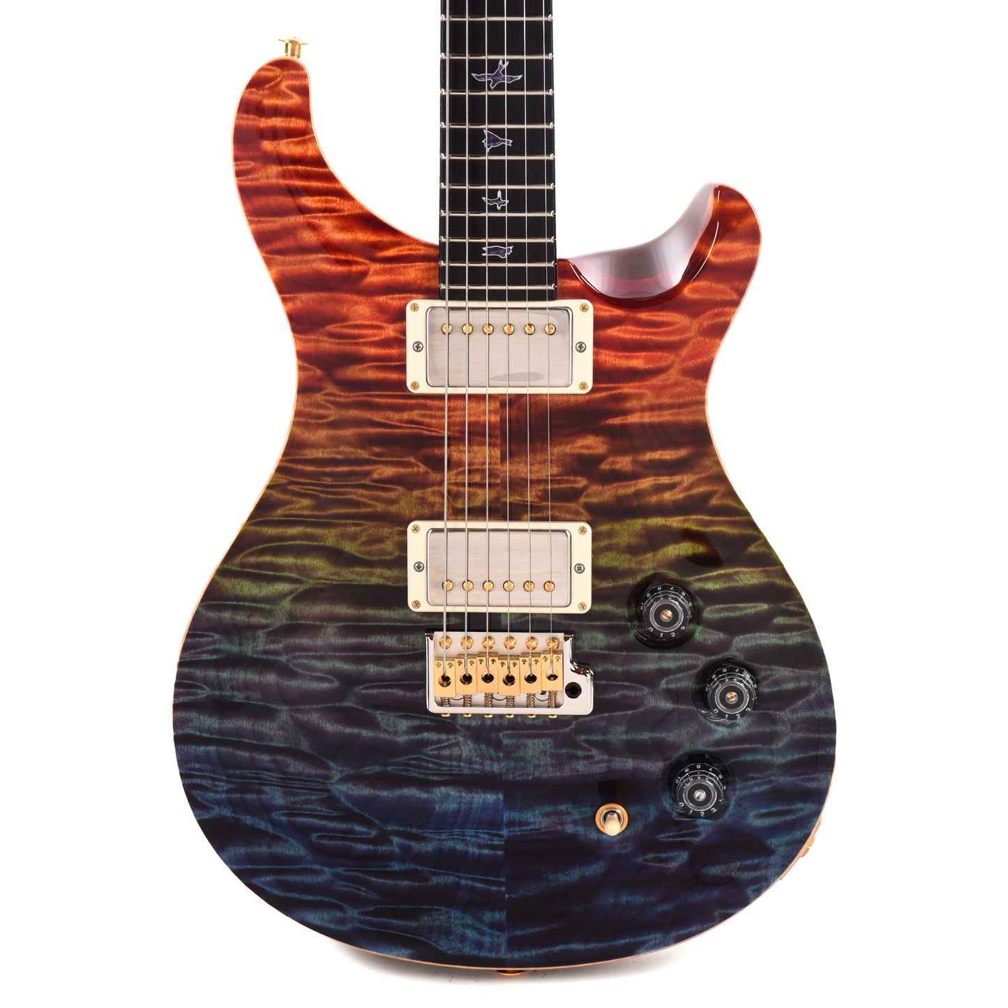 PRS Private Stock #11762 DGT Quilted Maple/African Mahogany Zombie Fade w/Stained Curly Maple Inlays & Tuners