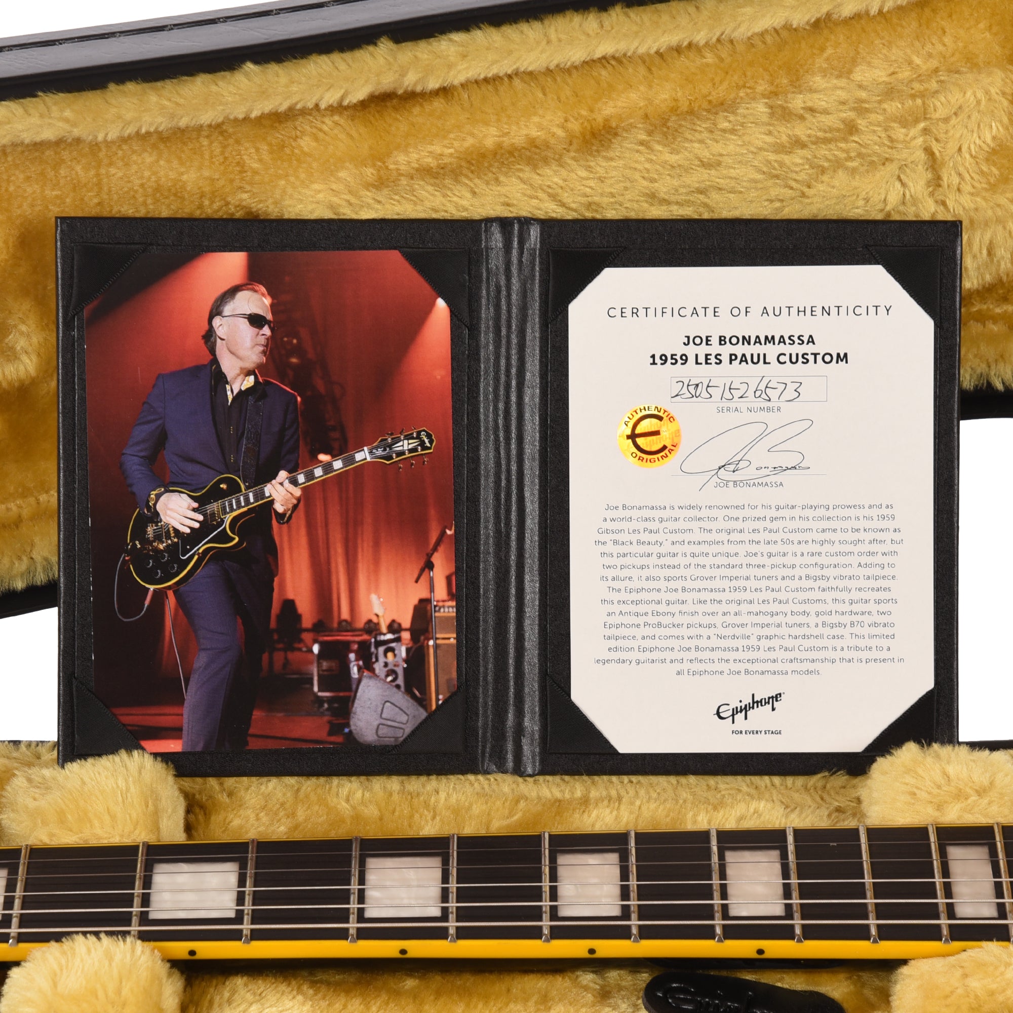 Epiphone Artist Joe Bonamassa ‘59 Les Paul Custom Antique Ebony w/Nerdville Hardshell Case