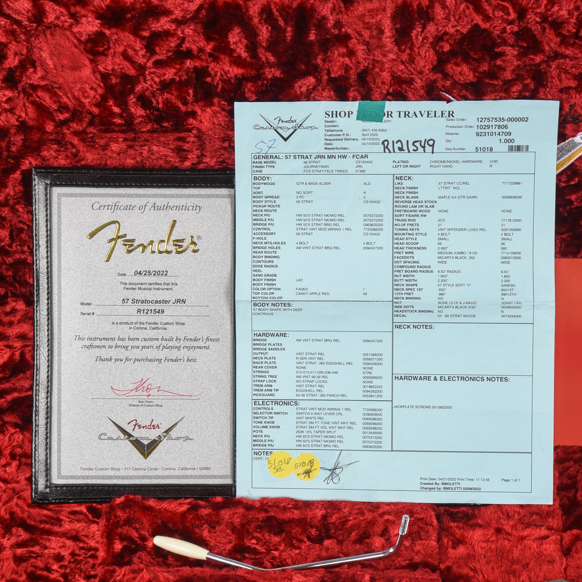 Fender Custom Shop '57 Stratocaster Journeyman Relic Candy Apple Red 2022