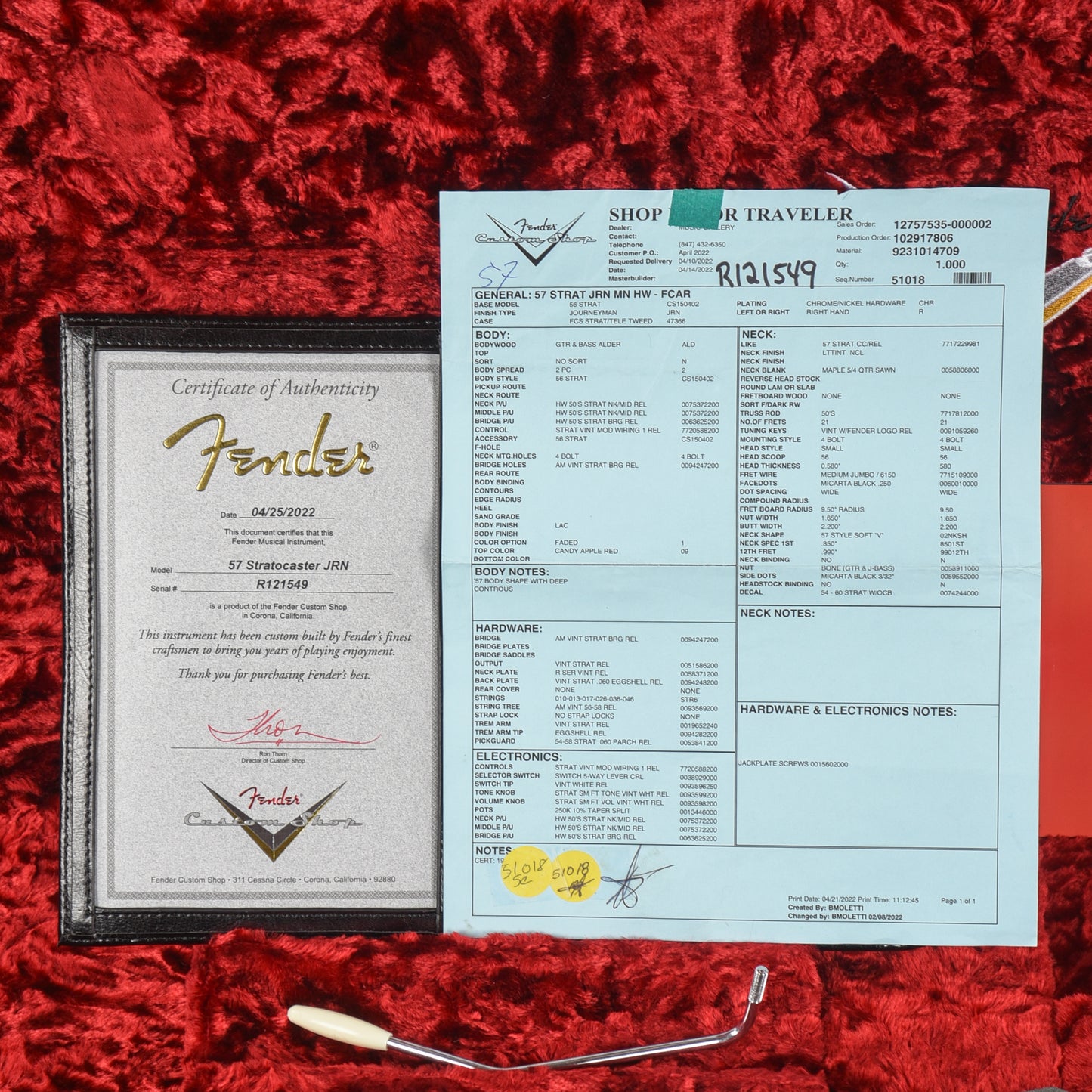 Fender Custom Shop '57 Stratocaster Journeyman Relic Candy Apple Red 2022