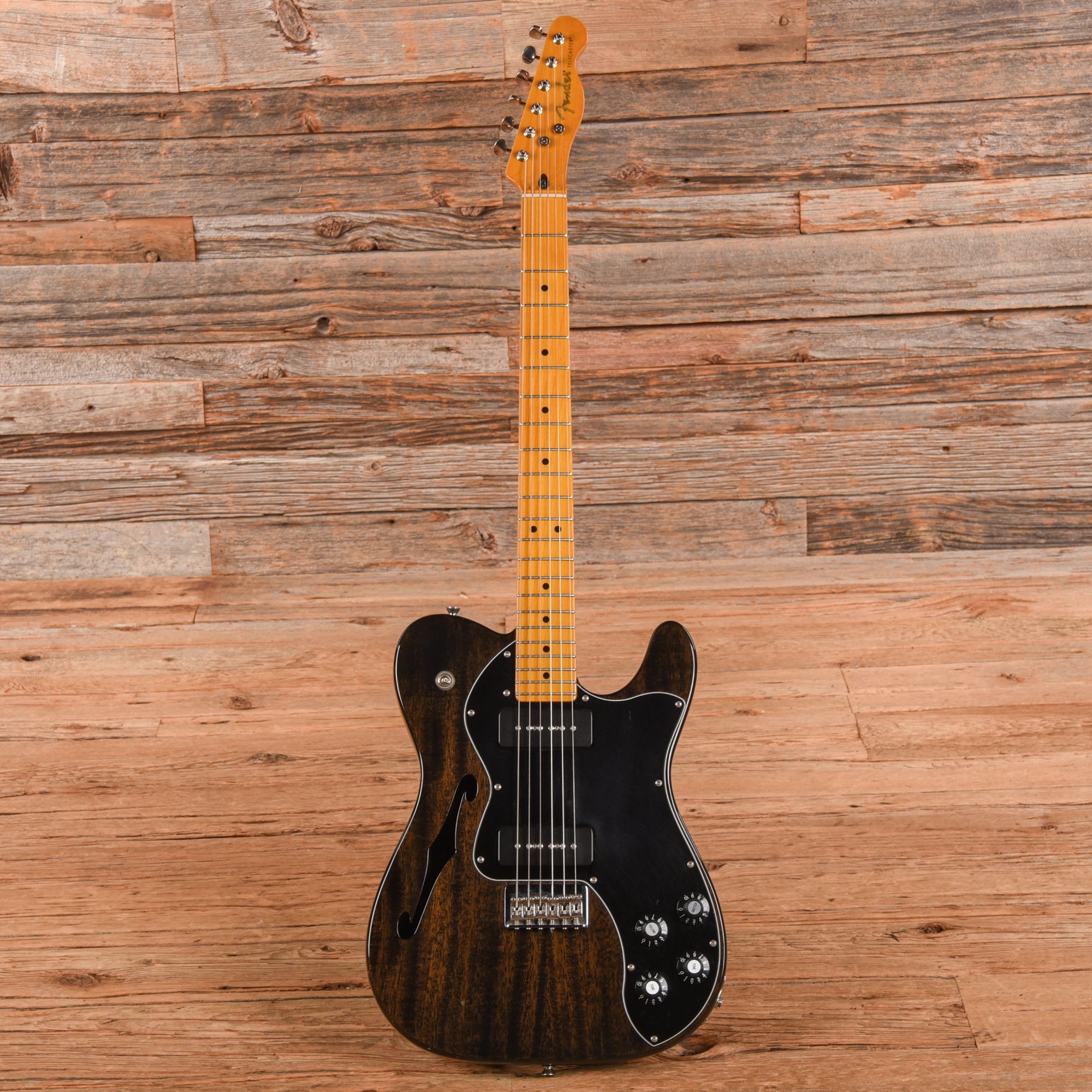 Fender Modern Player Telecaster Deluxe Thinline Transparent Black 2014