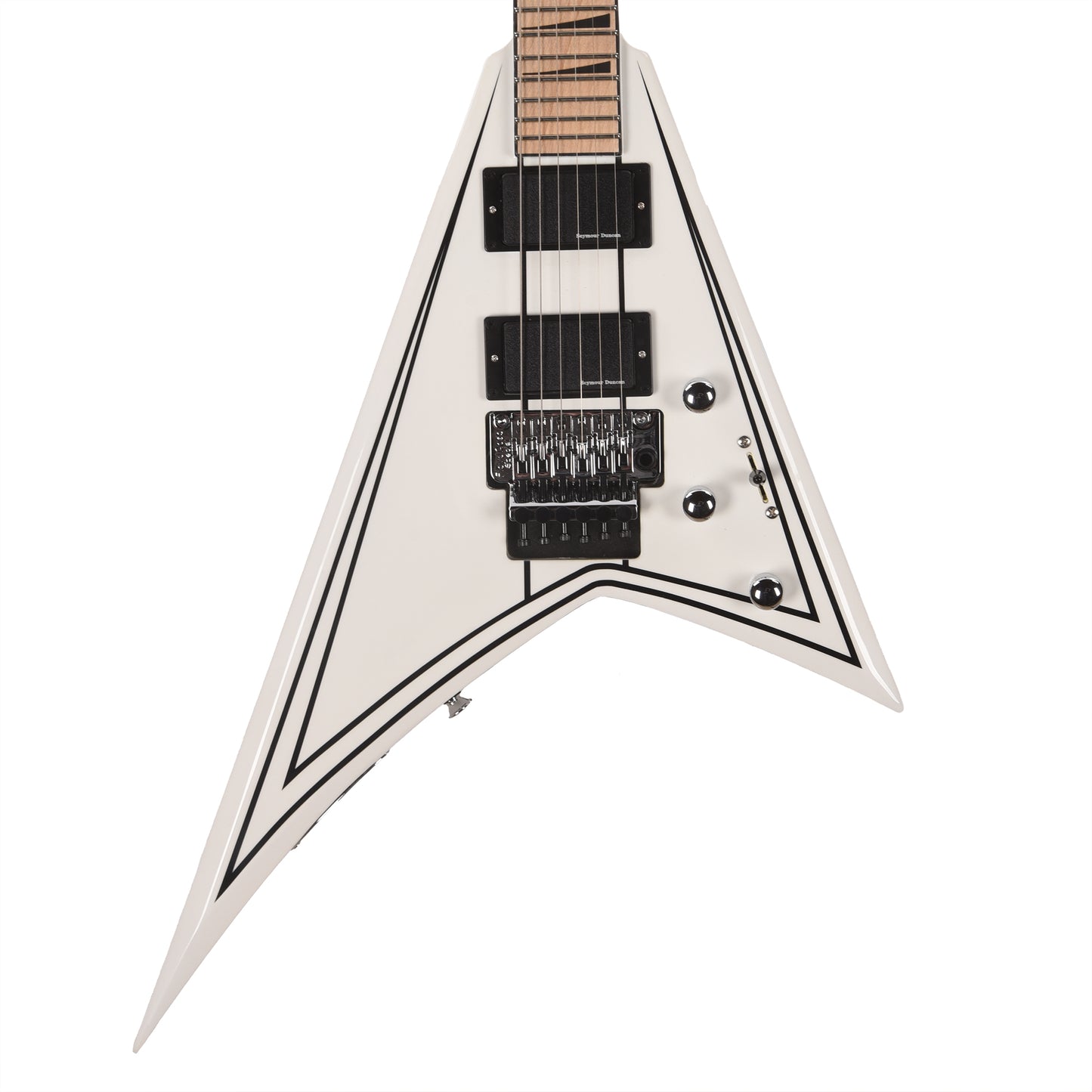 Jackson X Series Rhoads RRX24M Snow White with Black Pinstripes