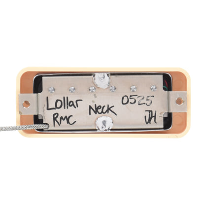 Lollar Mini Humbucker Neck Position Chrome Soap Bar / LP Mount Cream Ring Single Conductor