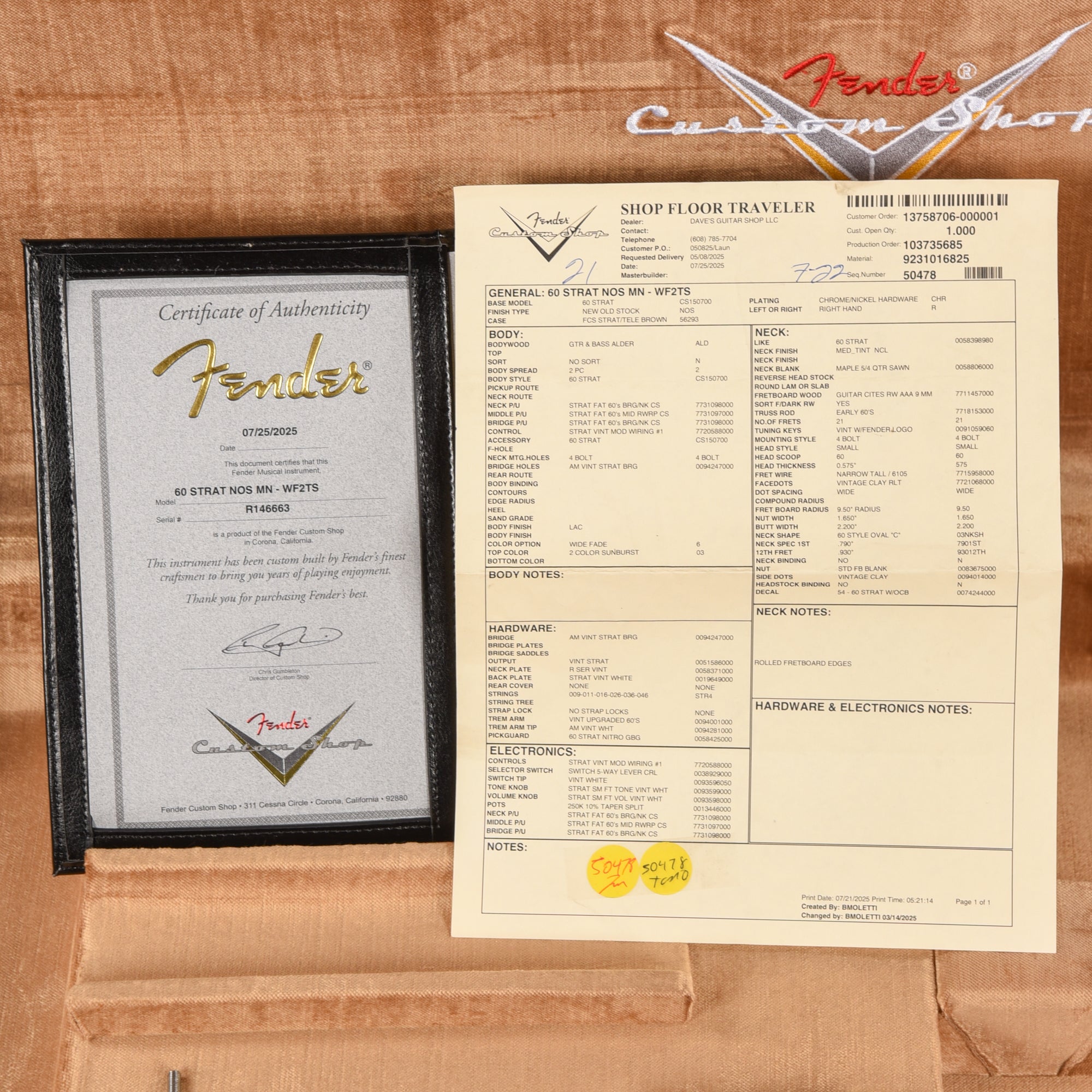 Fender Custom Shop '60 Stratocaster NOS Sunburst 2025