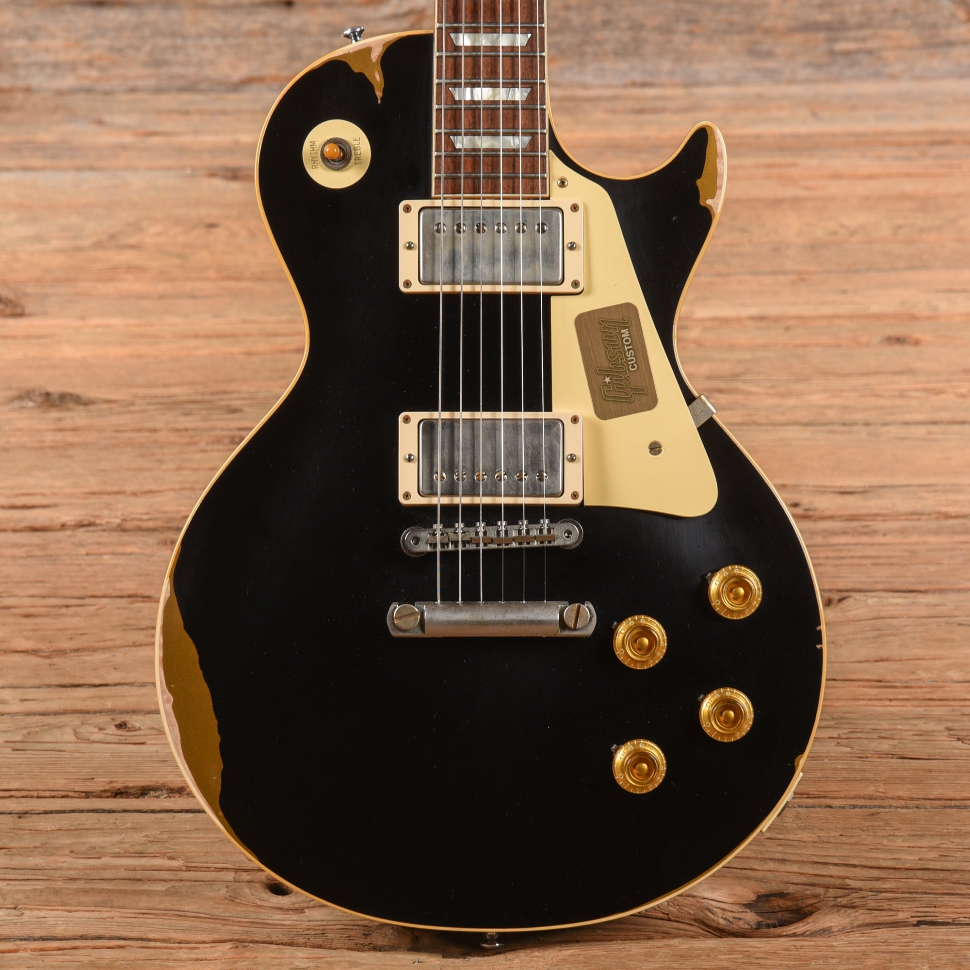 Gibson Custom Painted Over Series '58 Les Paul Standard Reissue Ebony Over Gold 2017