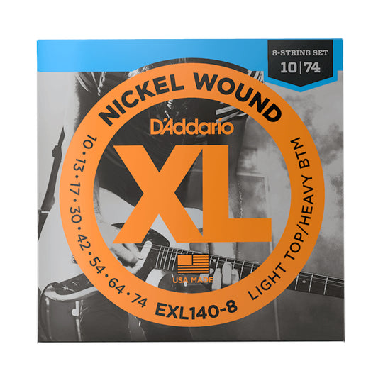 D'Addario EXL140-8 Nickel Light Top/Heavy Bottom 8-String Set 10-74