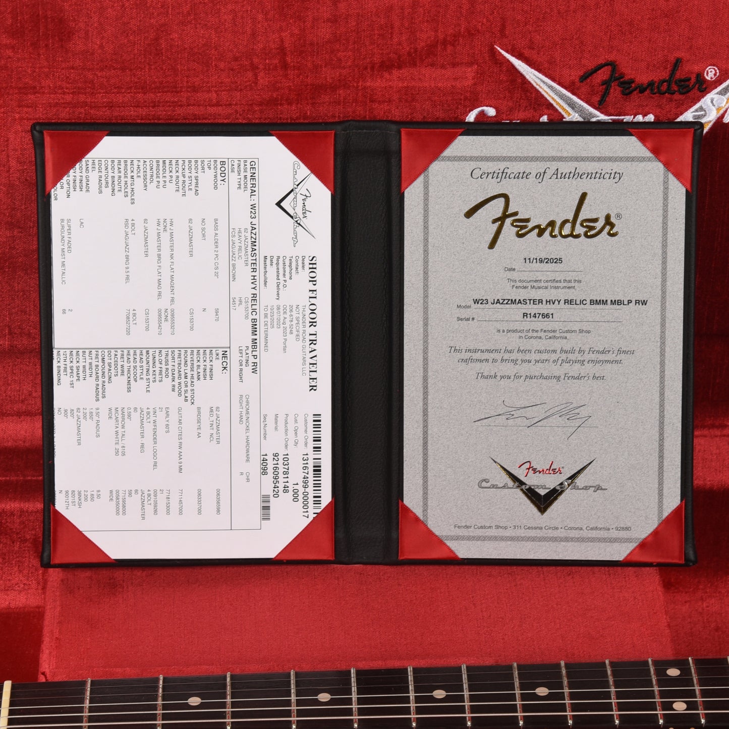 Fender Custom Shop Jazzmaster Heavy Relic Burgundy Mist Metallic Master Built by Levi Perry