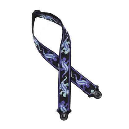 D'Addario Auto Lock Vintage Planet Waves Lizards Guitar Strap Green/Blue