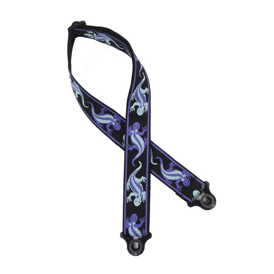 D'Addario Auto Lock Vintage Planet Waves Lizards Guitar Strap Green/Blue
