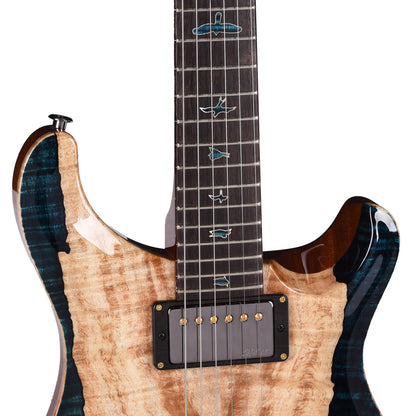 PRS Private Stock #11765 Custom 24 Spalted Maple/African Mahogany Blue Tourmaline w/Stained Curly Maple Inlays & Figured Mahogany Neck