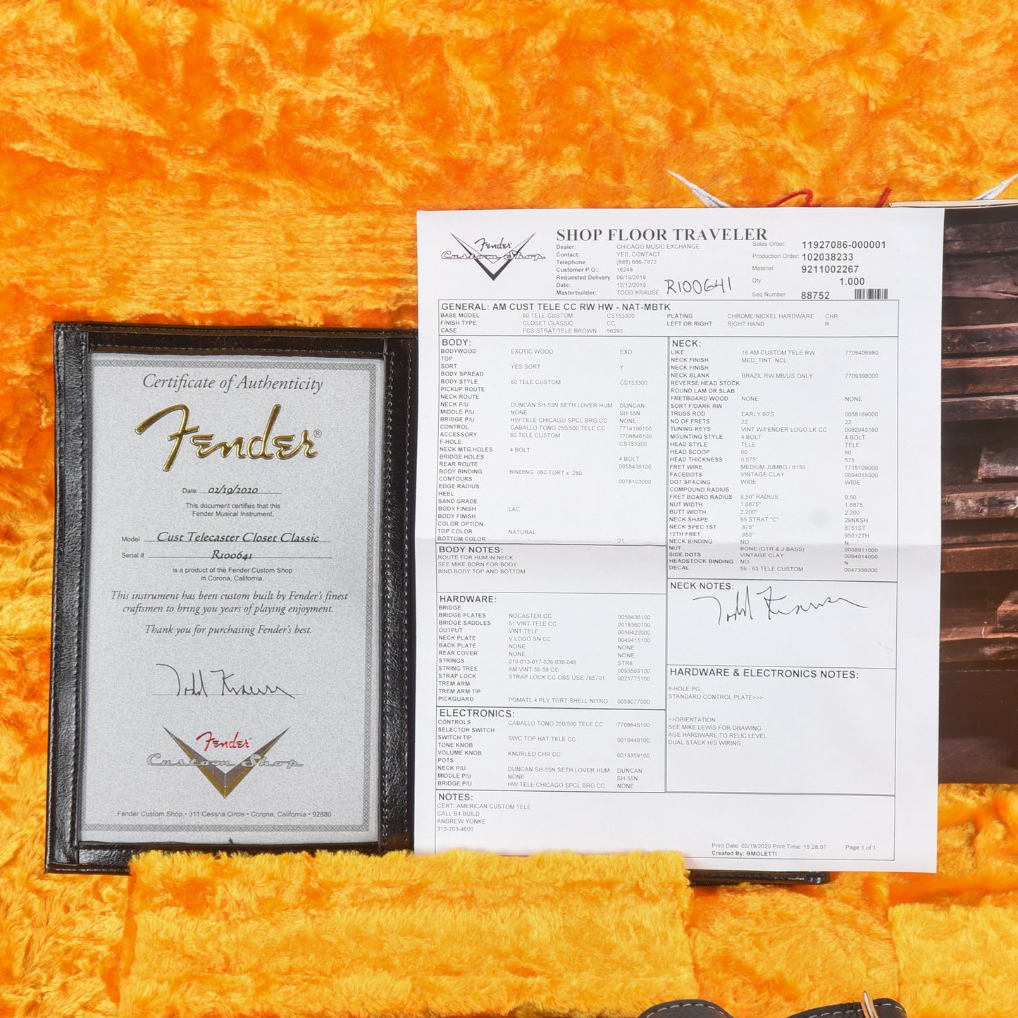 Fender Custom Shop Todd Krause Masterbuilt Custom Telecaster HS Korina 2020