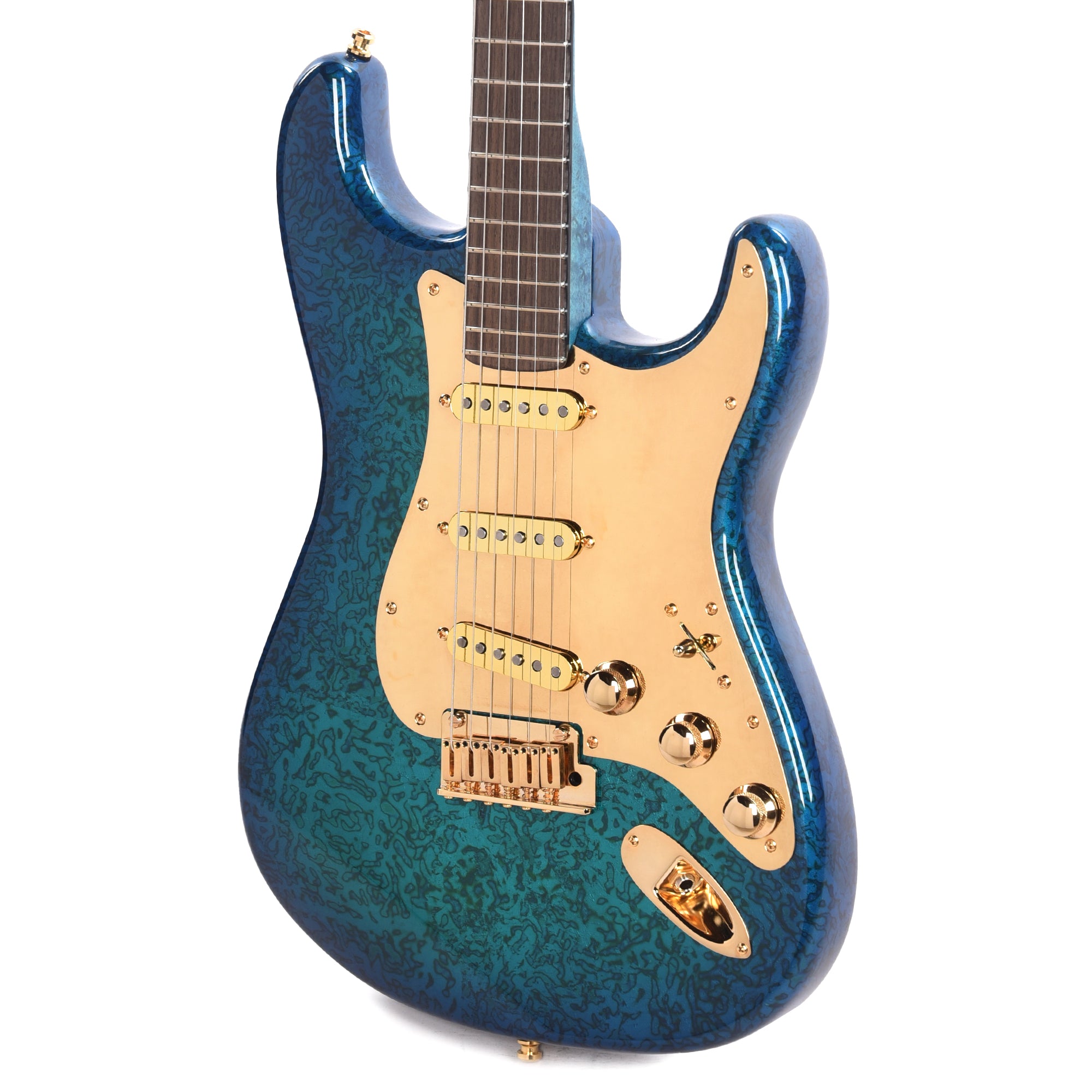 Fender Custom Shop Prestige Collection Elite Stratocaster NOS Variegated Gold Leaf Finish with Sapphire Blue Burst Master Built by Jason Smith