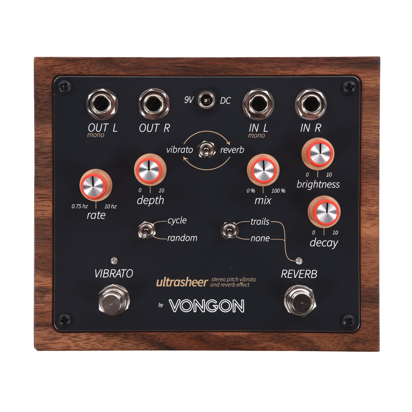 Vongon Ultrasheer Stereo Pitch Vibrato and Reverb Effects Pedal