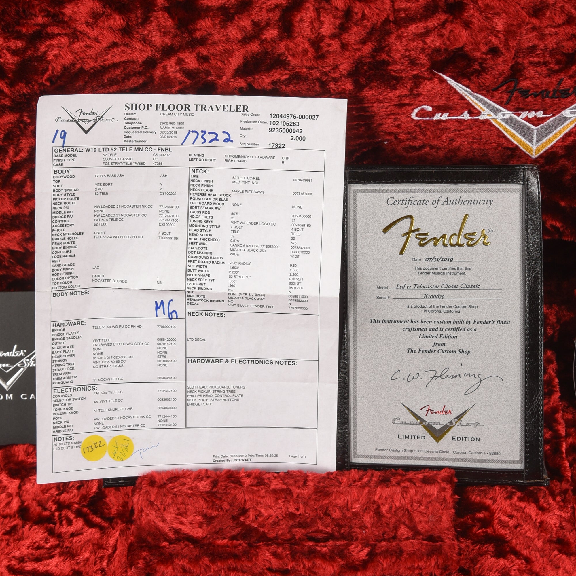 Fender Custom Shop LTD 52 Telecaster Closet Classic Butterscotch Blonde 2019