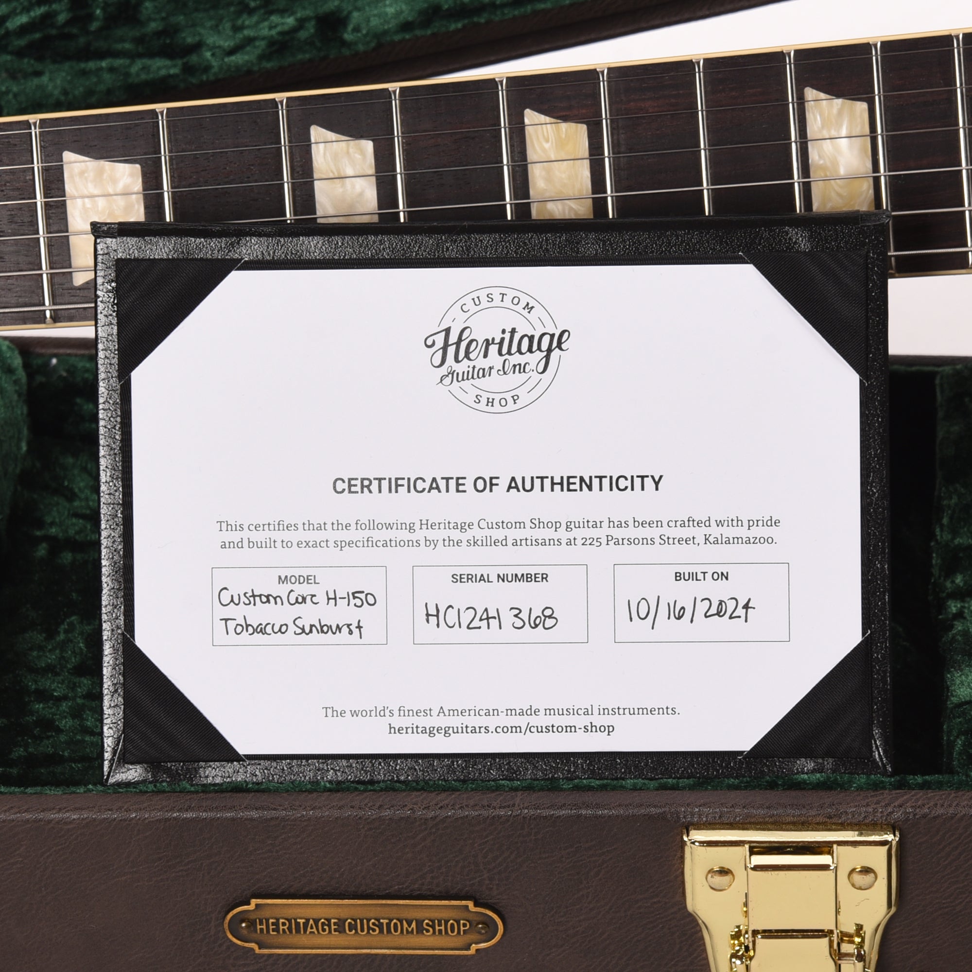 Heritage Custom Shop Core H-150 Tobacco Sunburst w/CME Hand-Selected Top