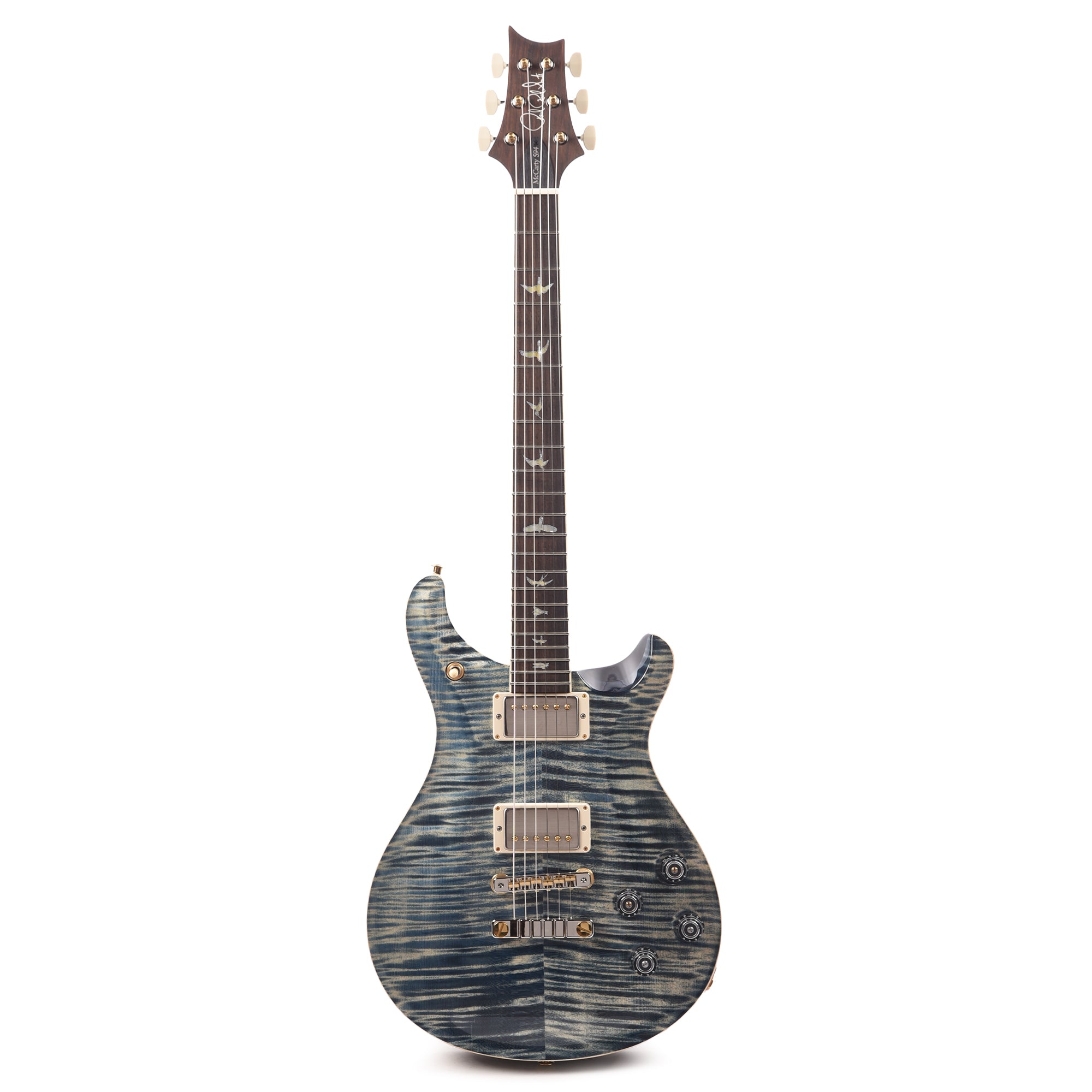 PRS Wood Library McCarty 594 10-Top Flame Faded Whale Blue w/Figured Stained Maple Neck & Brazilian Rosewood Fingerboard