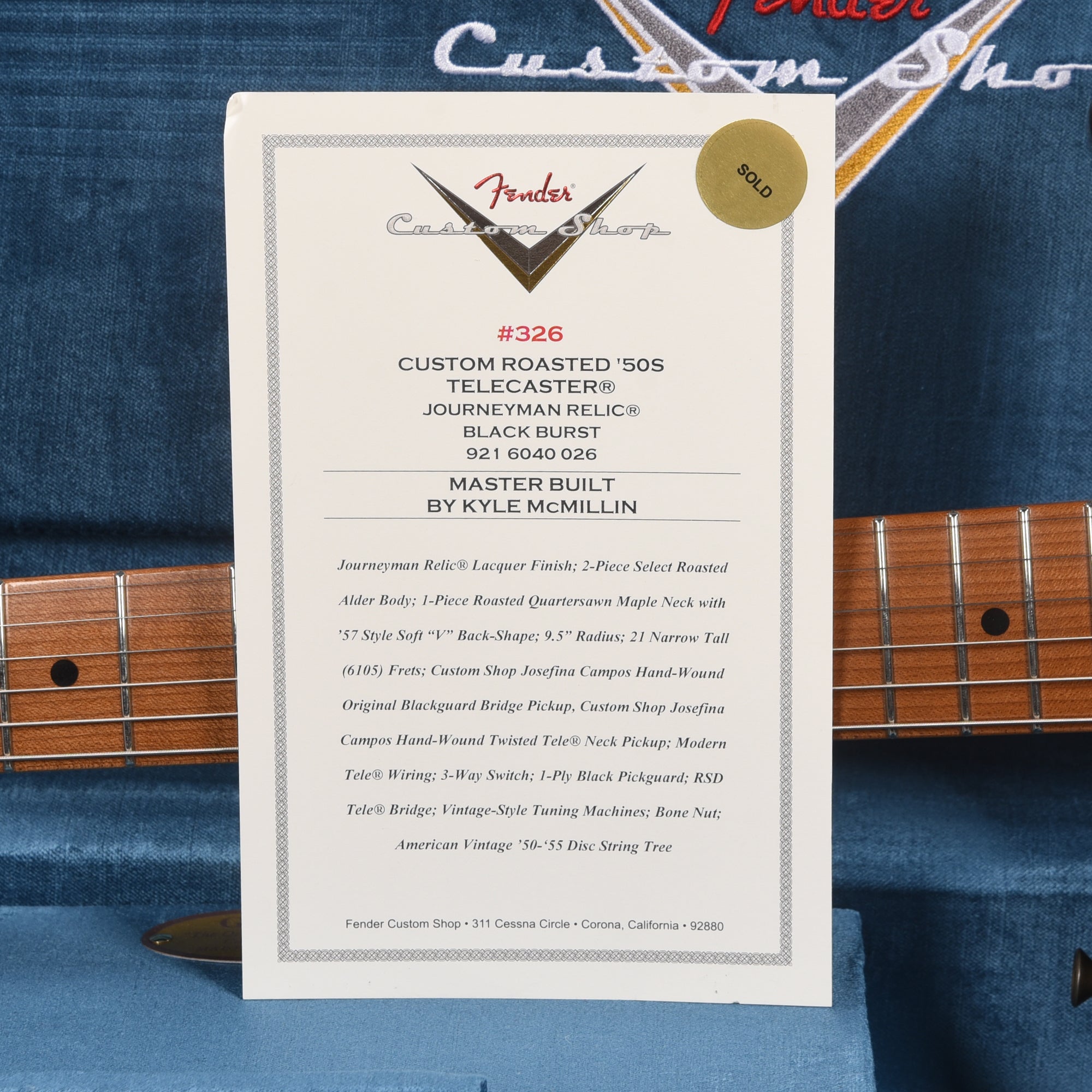 Fender Custom Shop Custom Roasted '50s Telecaster Journeyman Relic Black Burst Master Built by Kyle McMillin