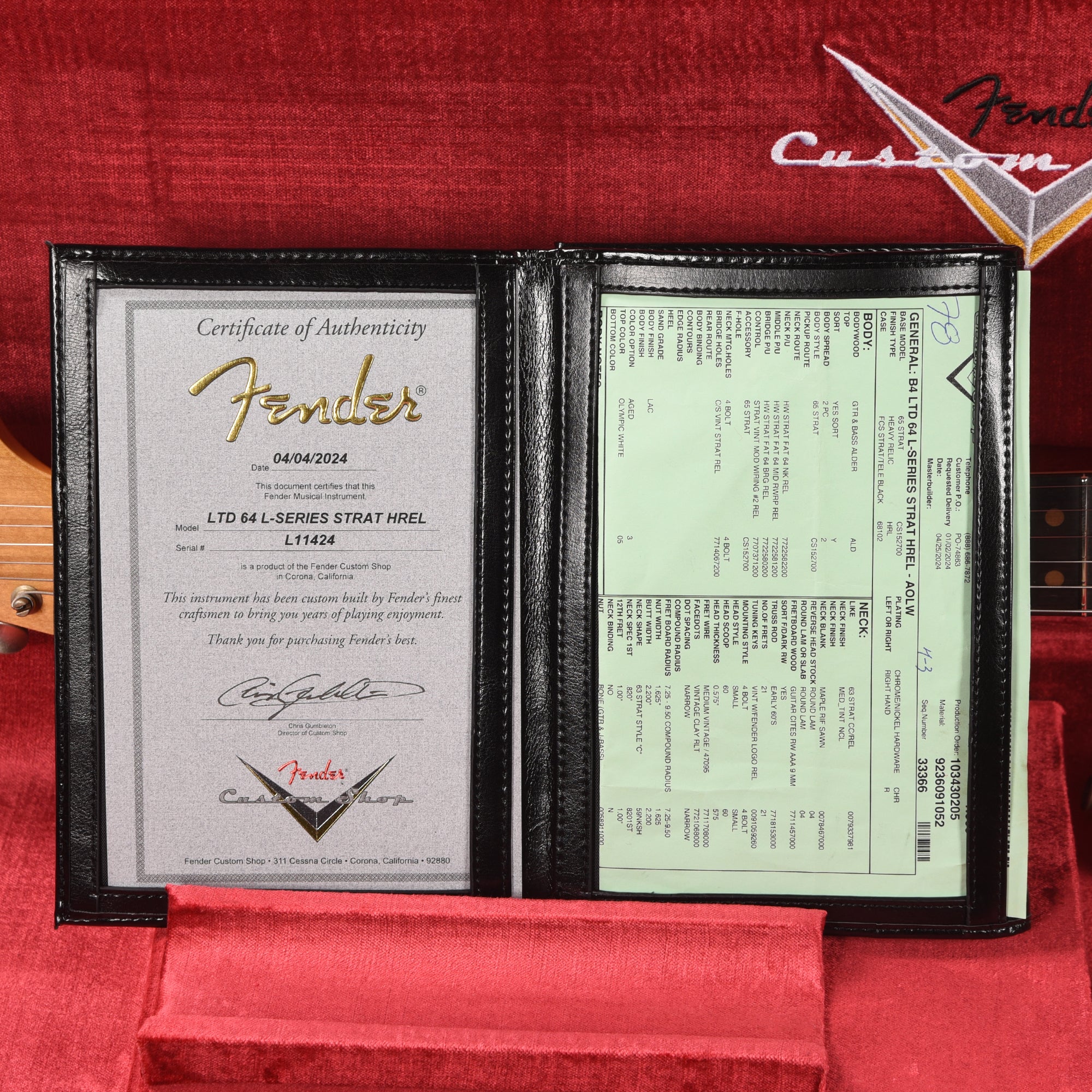 Fender Custom Shop Limited Edition 1964 L-Series Stratocaster Heavy Relic Aged Olympic White