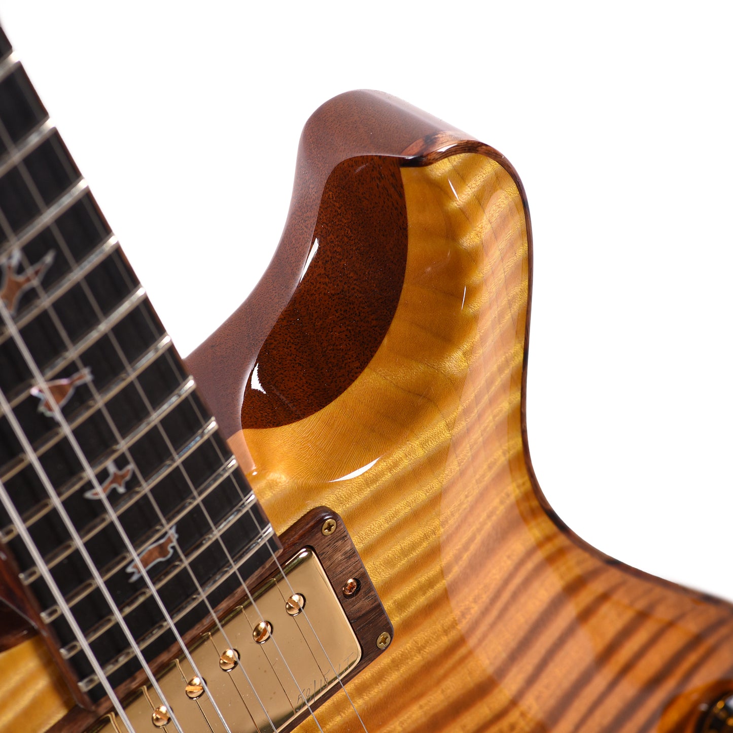 PRS Private Stock #11755 McCarty 594 Curly Maple/African Mahogany Sandstorm w/Hormigo Neck, Binding, Inlays, Rings, & Backplate