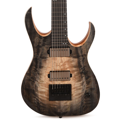 Mayones Duvell Elite 4Ever 7 AAA Curly Poplar Natural Fade Black Burst