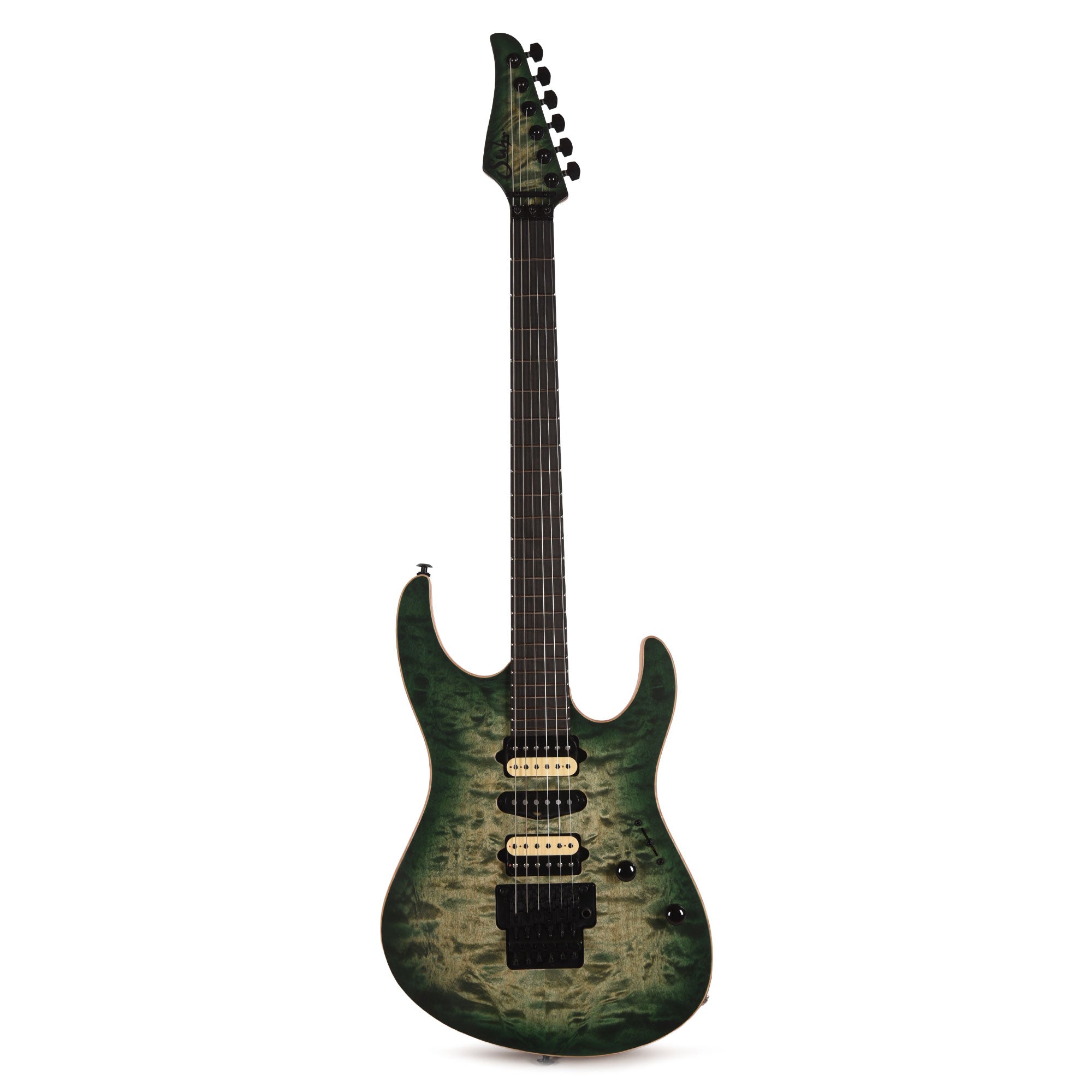 Suhr Custom Modern Faded Trans Green Burst w/CME-Selected Quilt Maple Top