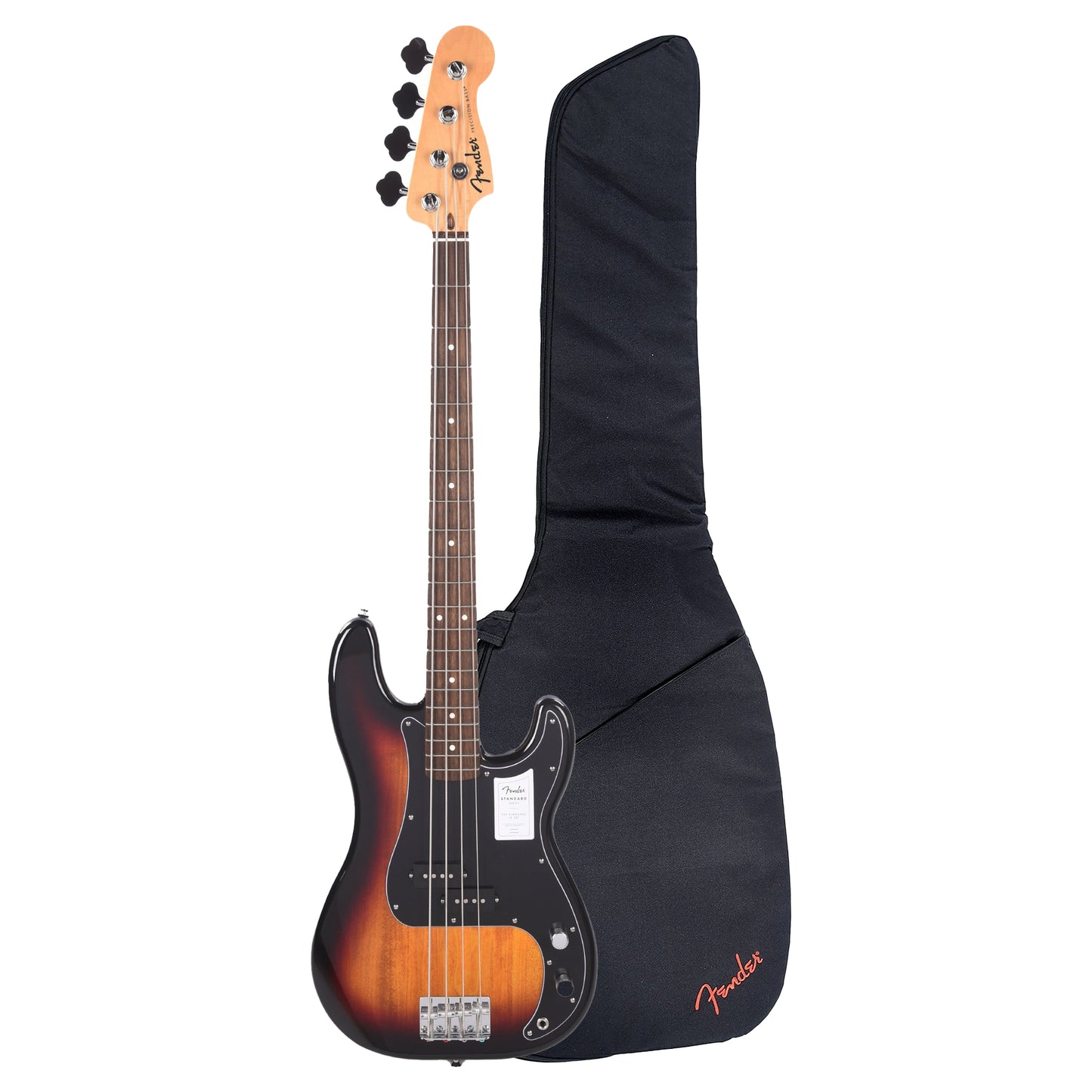 Fender Standard Precision Bass LRL 3-Color Sunburst and FB405 Gig Bag Bundle