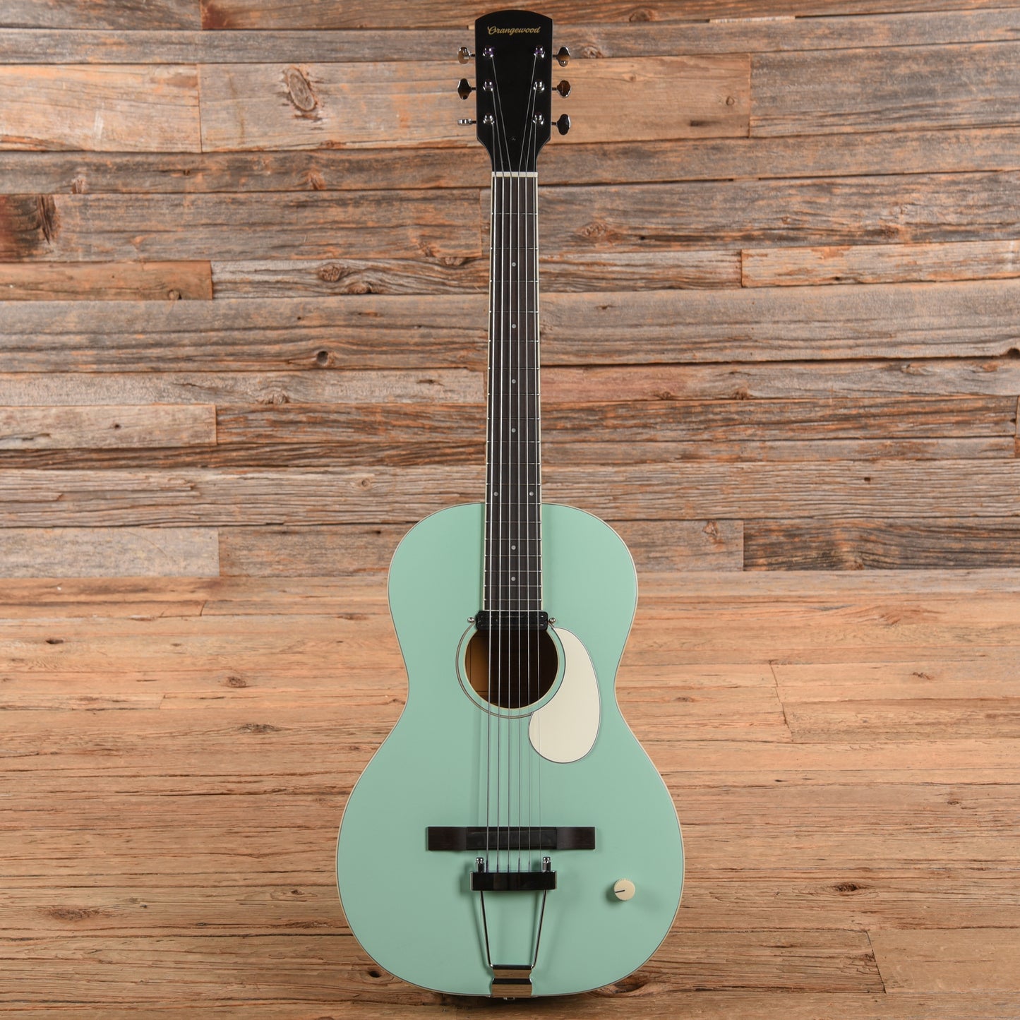 Orangewood Juniper Surf Green Live Rubber Bridge Parlor Acoustic Guitar