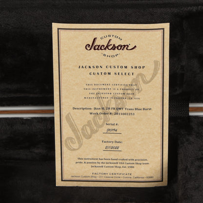 Jackson Custom Shop Custom Select Soloist 2H FR QMT Trans Blue Burst 2022