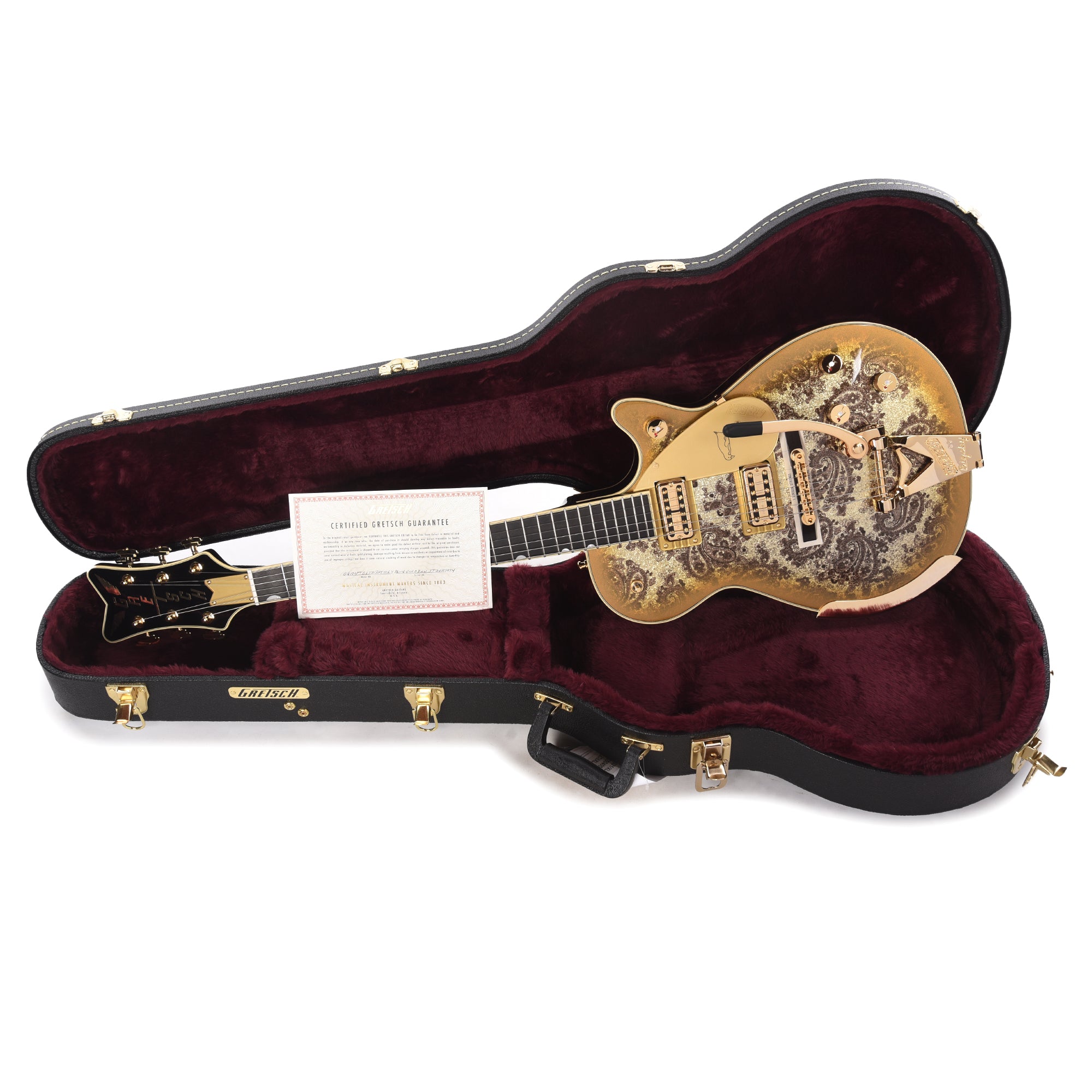 Gretsch Limited Edition G6134TG Paisley Penguin with String-Thru Bigsby Gold Paisley
