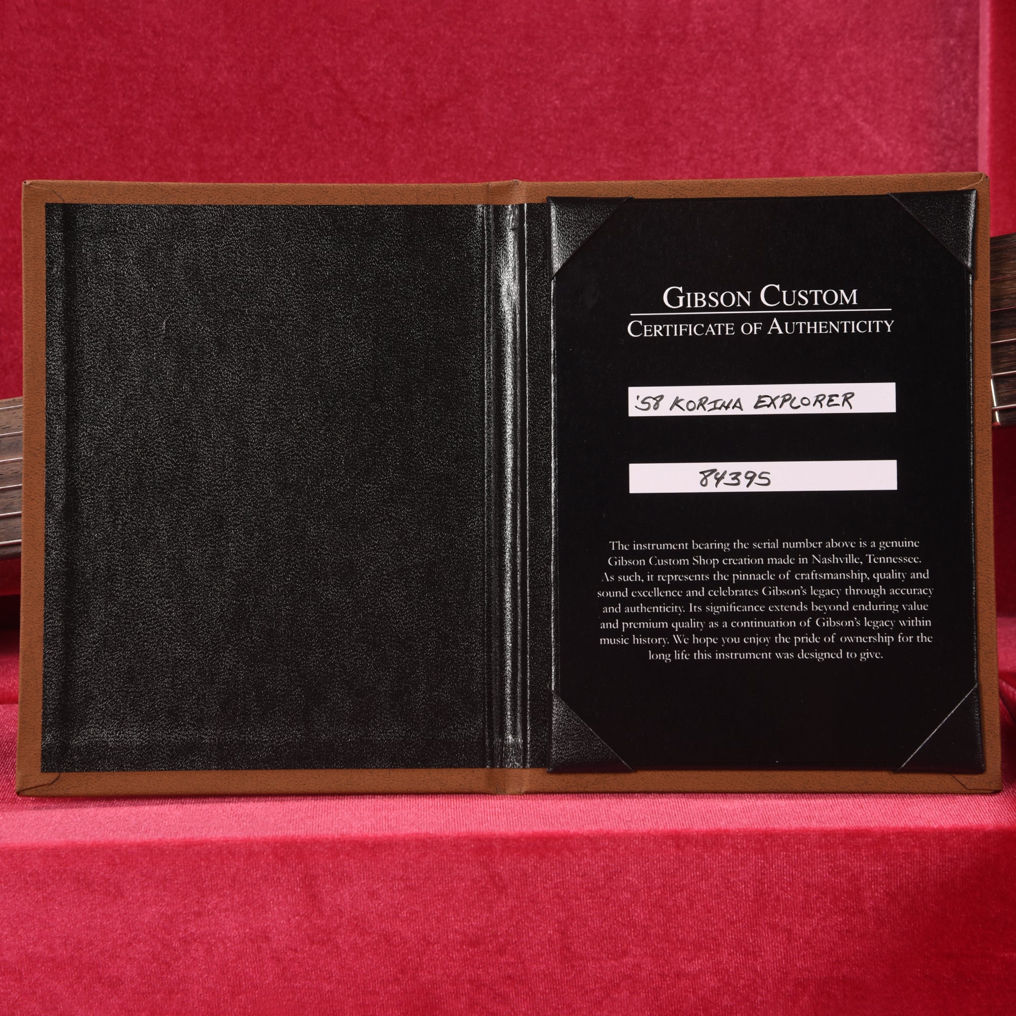 Gibson Custom Shop 1958 Korina Explorer Reissue Natural w/Black Pickguard