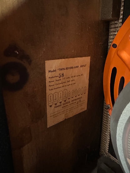 Fender Twin Reverb 2-Channel 85-Watt 2x12" Guitar Combo Amp  1966