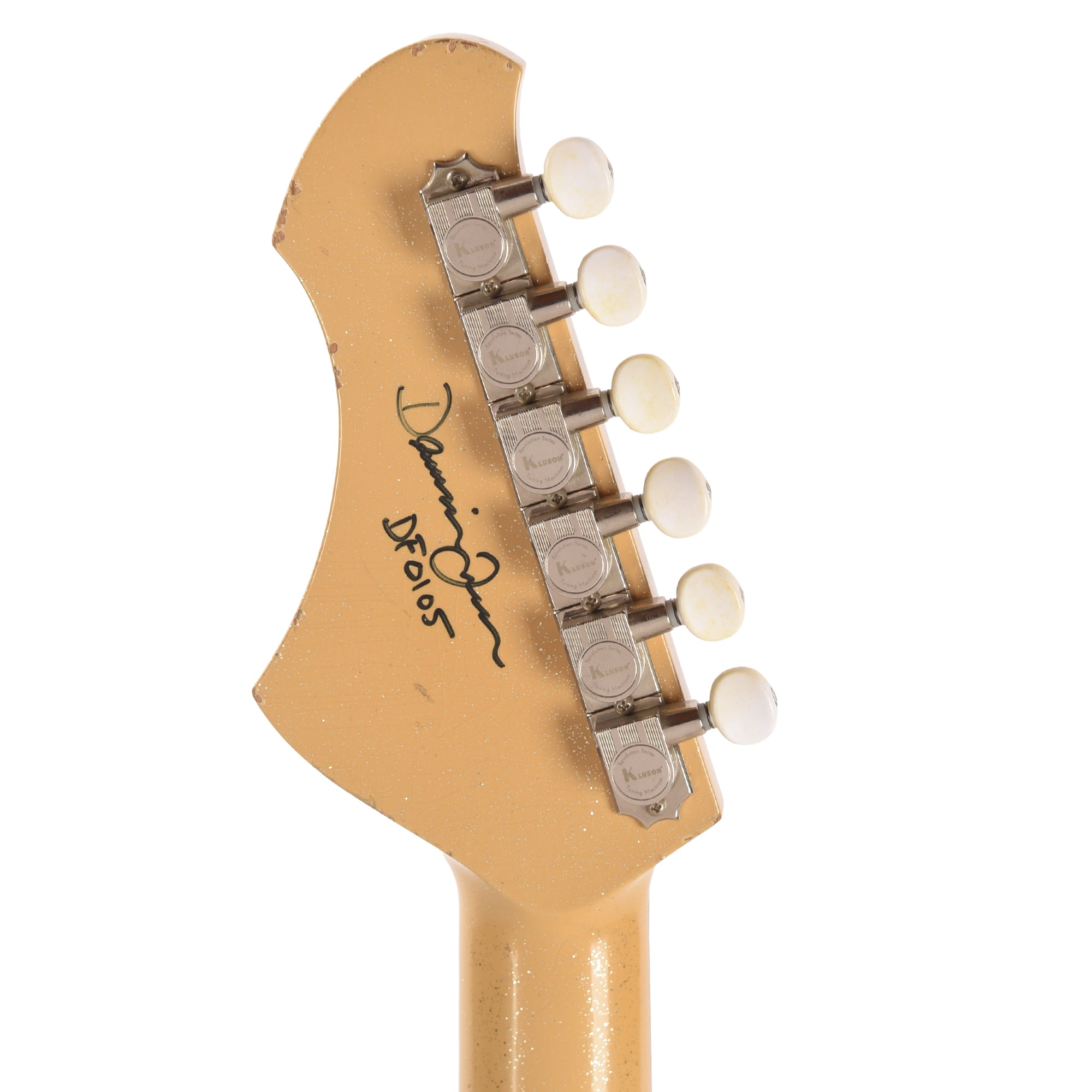 Novo Signature Chambered Serus T Desert Sand Silver Flake Light Distress w/White Vinyl Trim & Lipstick Pickups