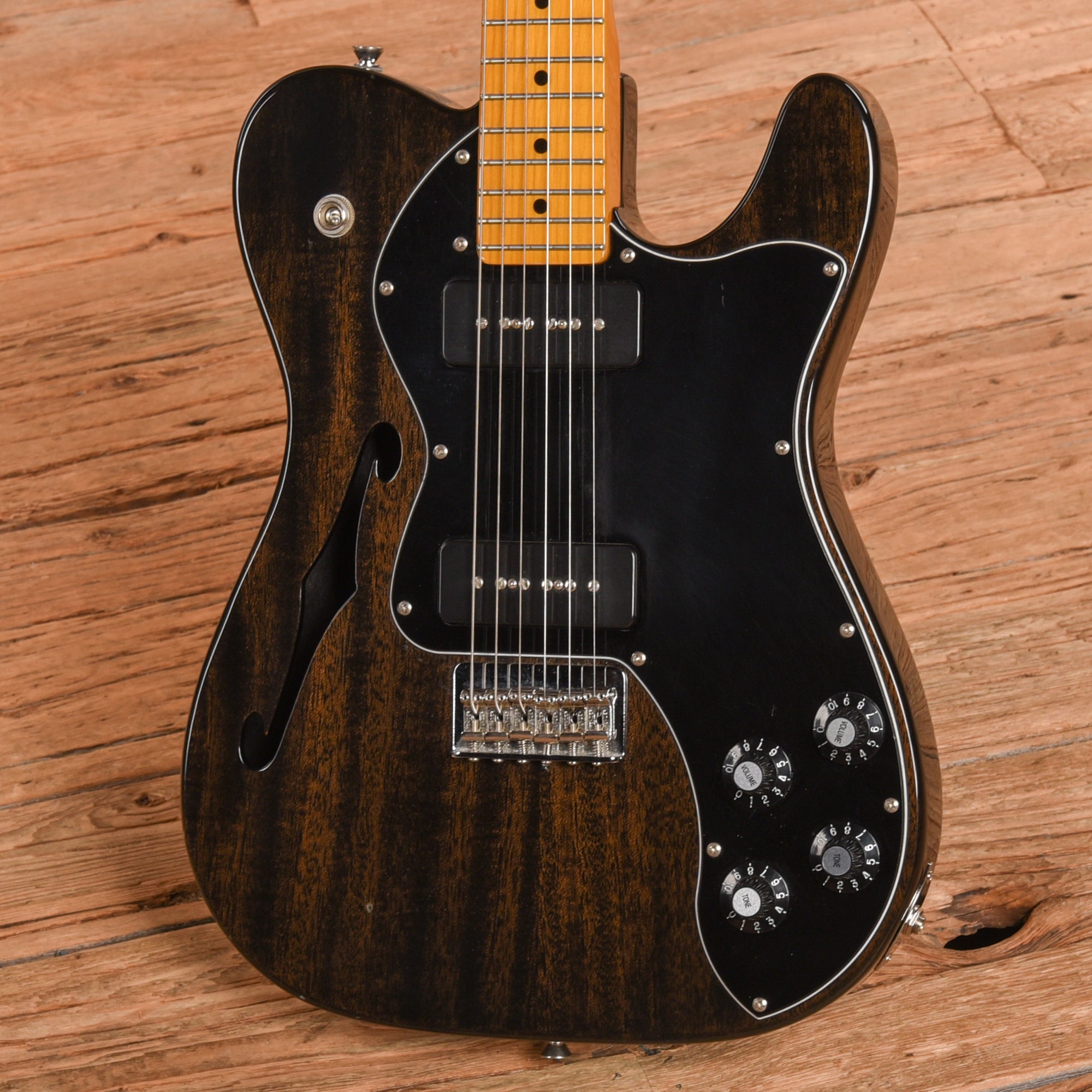 Fender Modern Player Telecaster Deluxe Thinline Transparent Black 2014