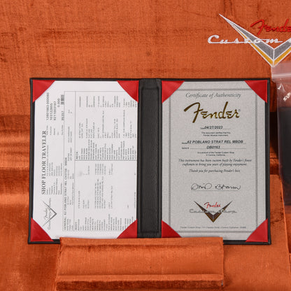 Fender Custom Shop David Brown Masterbuilt '62 Poblano Stratocaster Relic Sunburst 2023