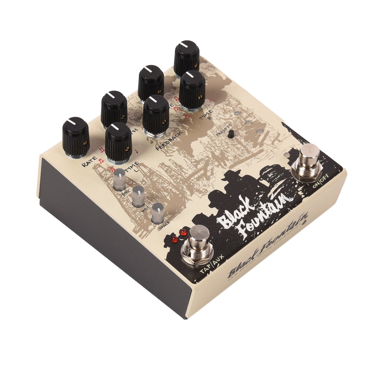 Old Blood Noise Black Fountain Stereo Delay Pedal Cream