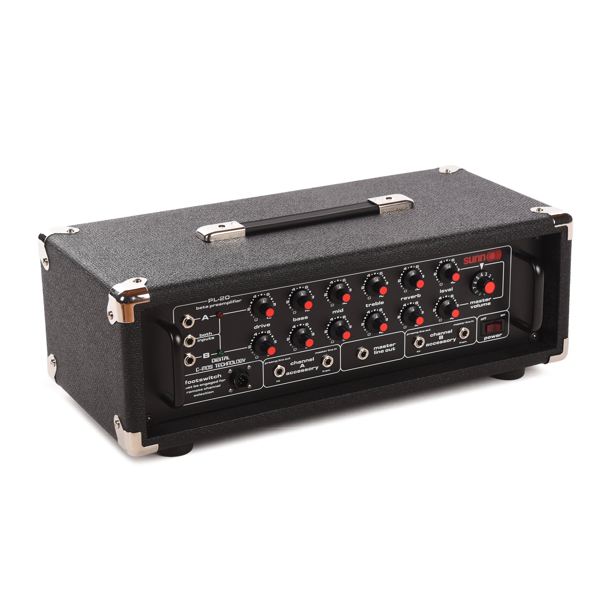 Sunn PL20 CMOS Preamplifier w/ Enclosure & Footswitch