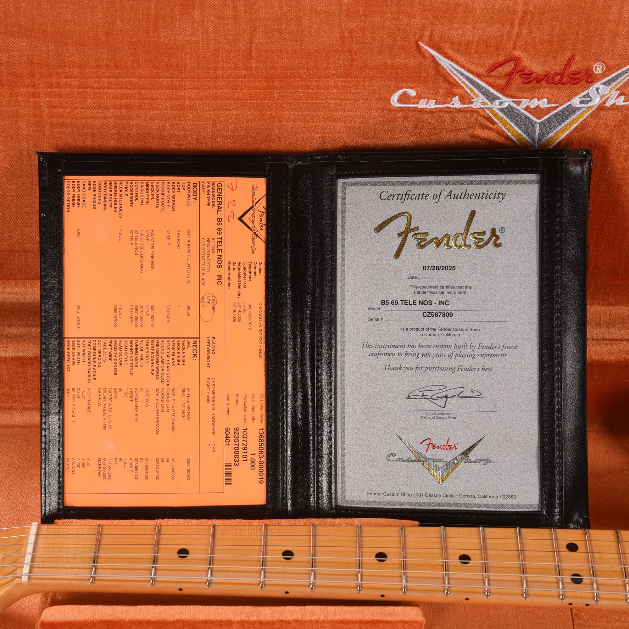 Fender Custom Shop 1969 Telecaster NOS Inca Silver