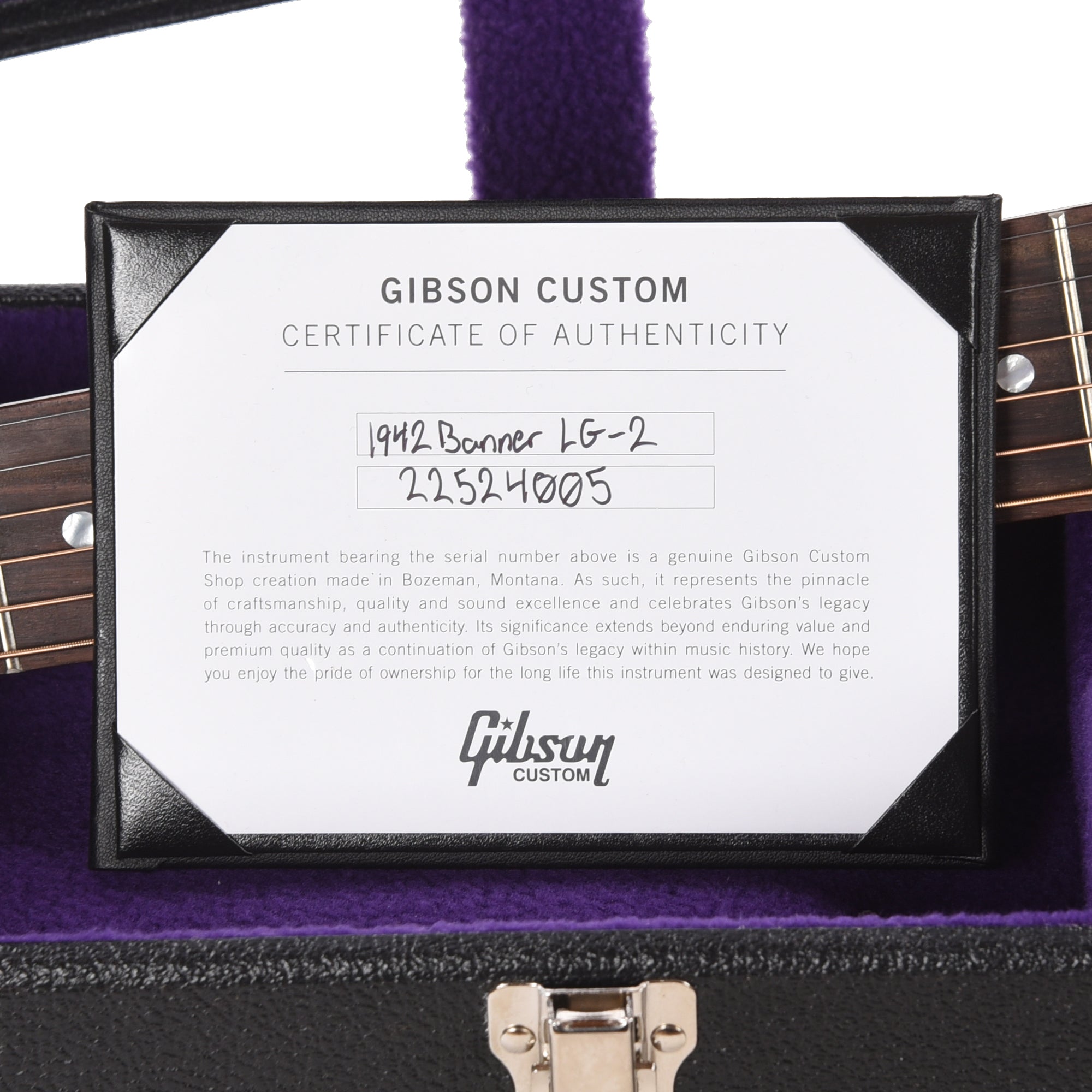 Gibson Custom Shop Historic Reissue 1942 Banner LG-2 Vintage Sunburst