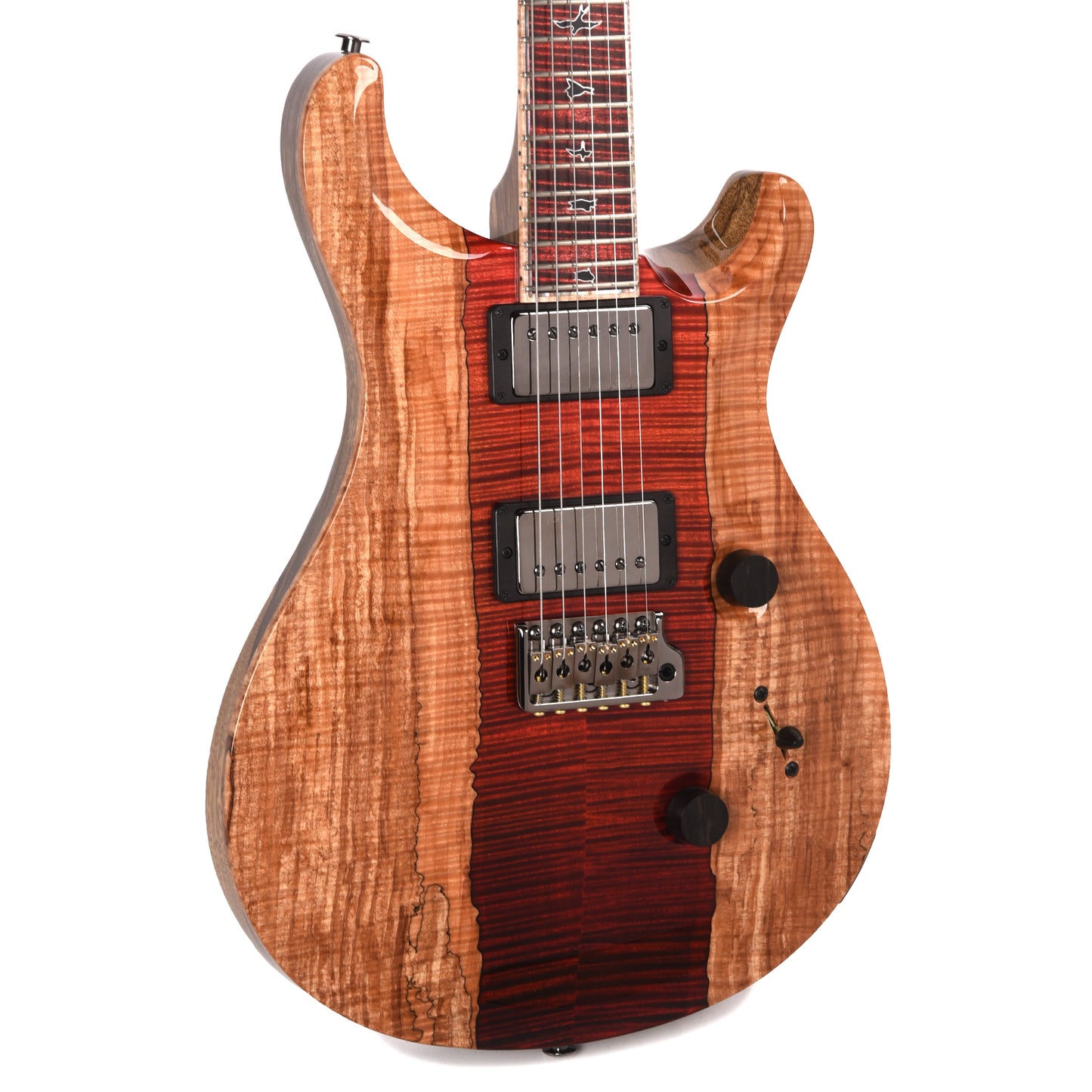 PRS Private Stock #11760 Custom 24 Spalted Maple/Black Limba Fire Red Fade w/Stained Curly Maple Fingerboard