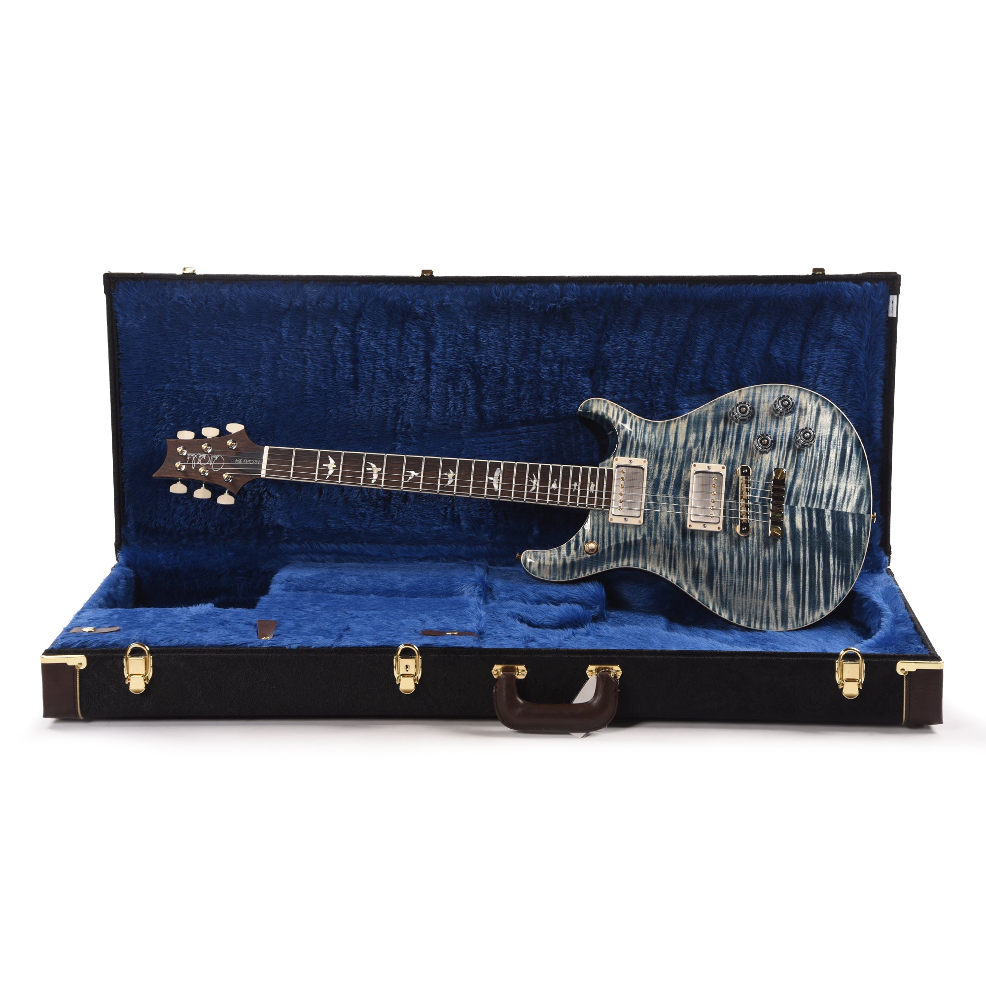 PRS Wood Library McCarty 594 10-Top Flame Faded Whale Blue w/Figured Stained Maple Neck & Brazilian Rosewood Fingerboard