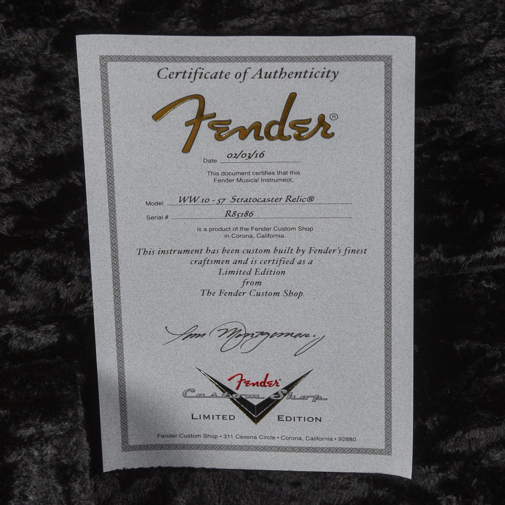 Fender Custom Shop WW10 '57 Stratocaster Relic Shoreline Gold 2016