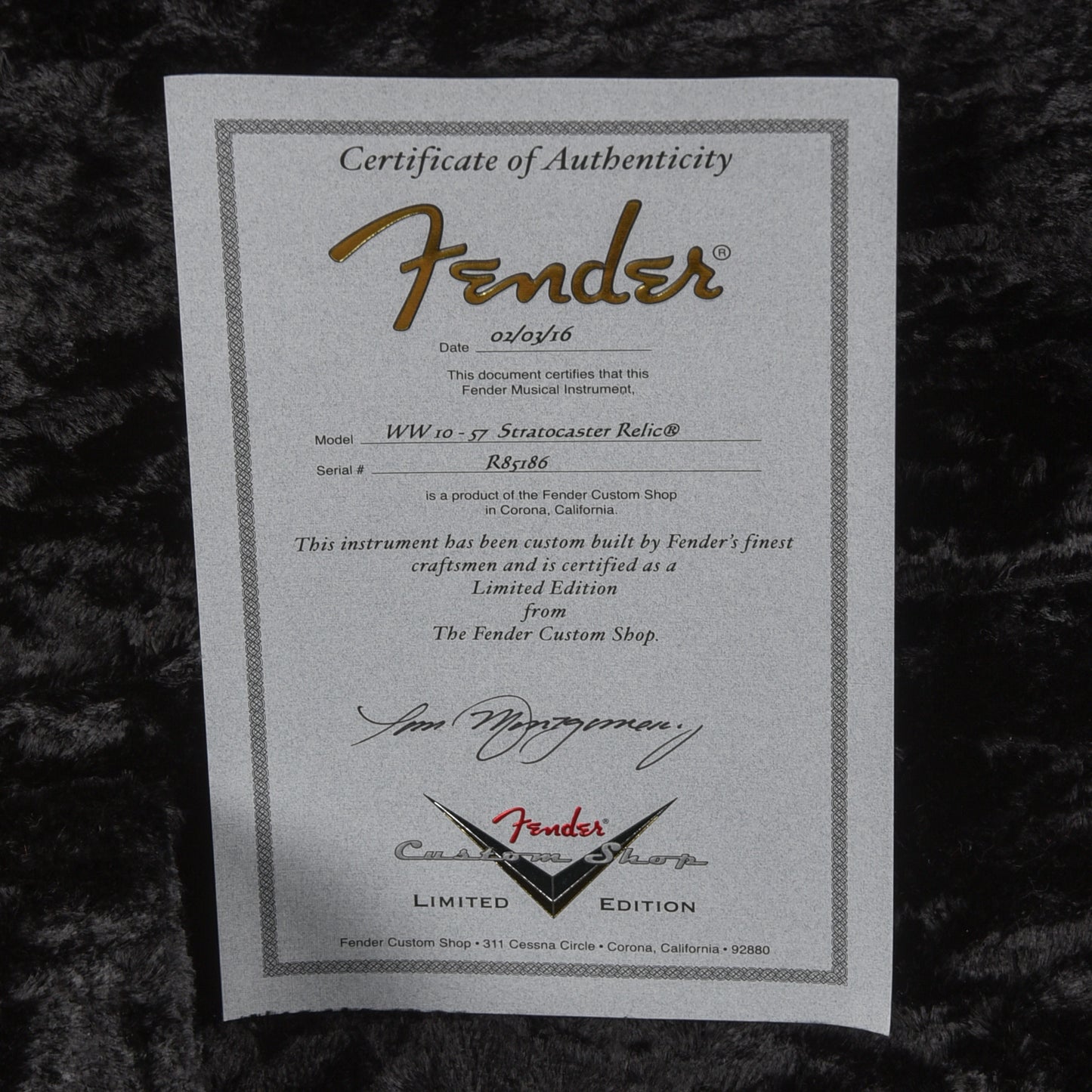 Fender Custom Shop WW10 '57 Stratocaster Relic Shoreline Gold 2016