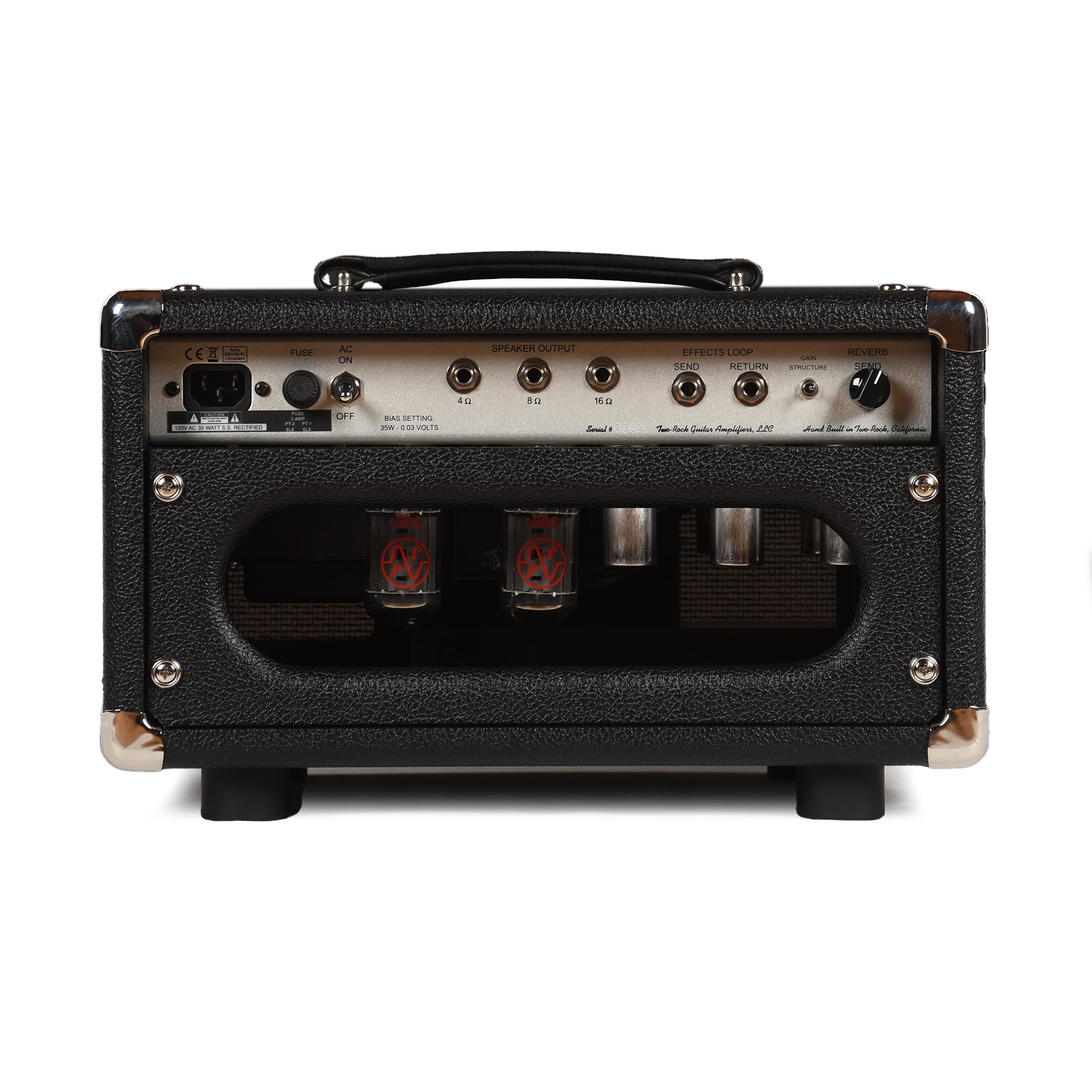 Two Rock Studio Signature 35W Head Silver Anodize Chasis w/Black Bronco Tolex w/ Cane Grill & Silver Knobs