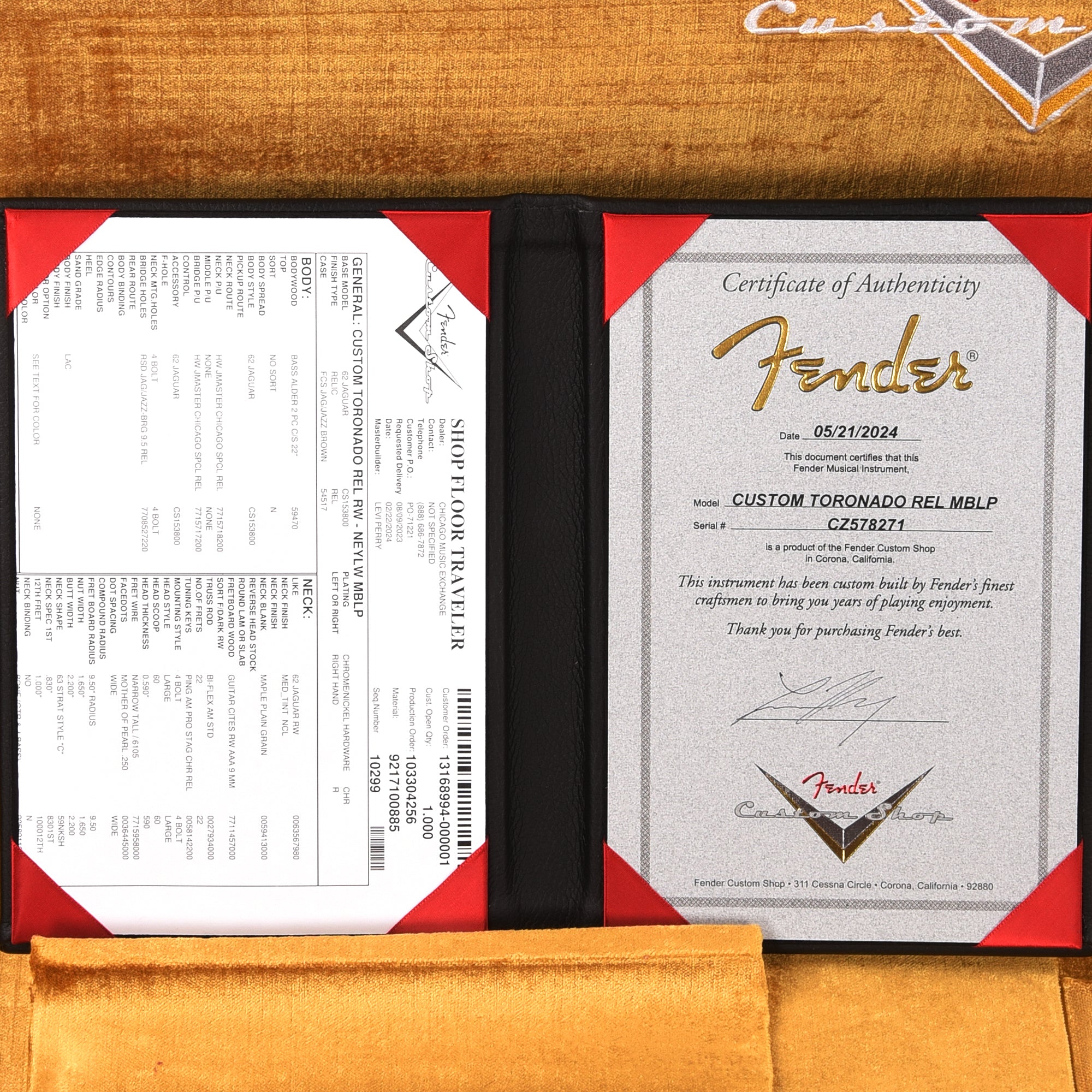 Fender Custom Shop Toronado Relic Fluorescent Yellow Master Built by Levi Perry