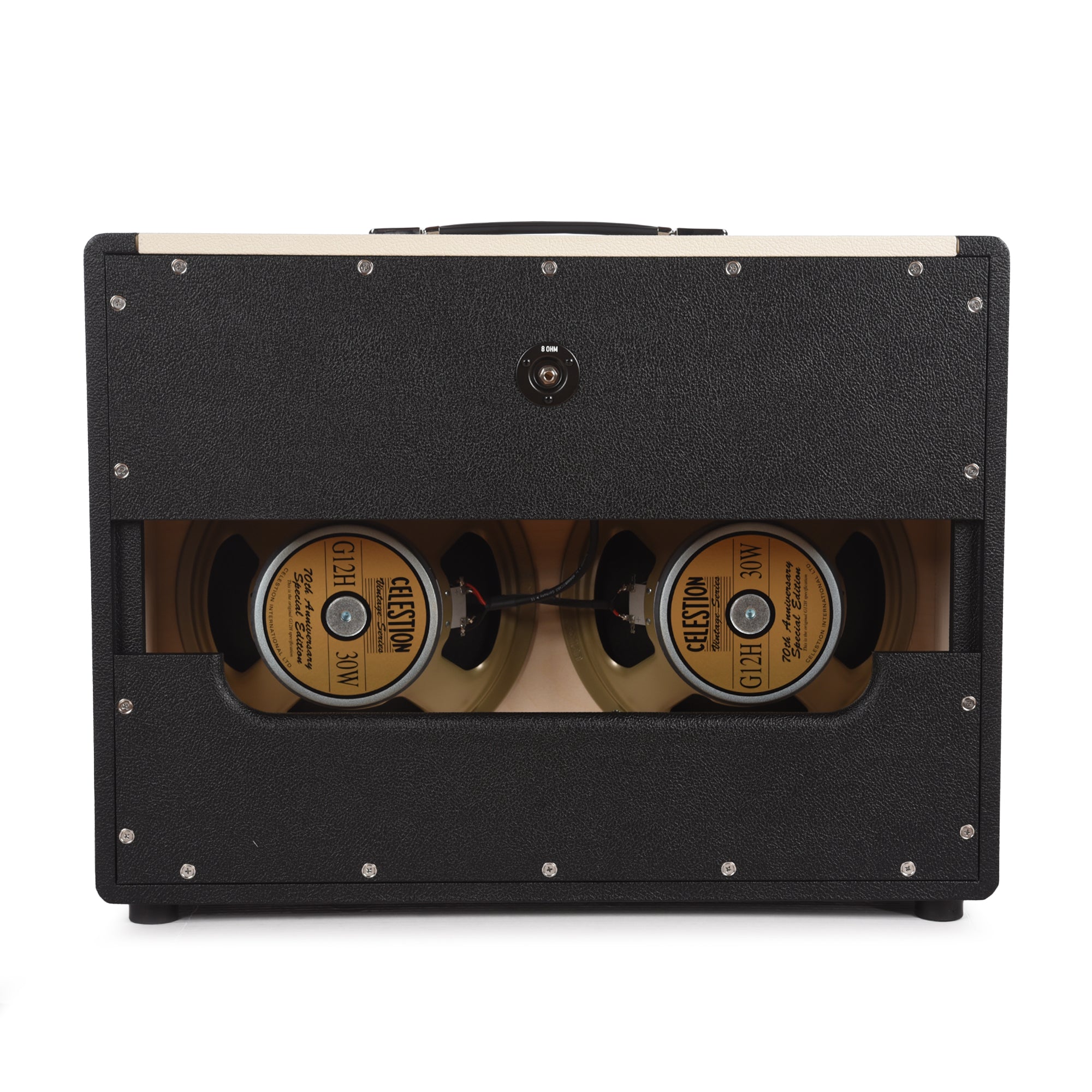 Divided by 13 2x12 Open Back Cab w/G12M Black Bronco Tolex, Cream V