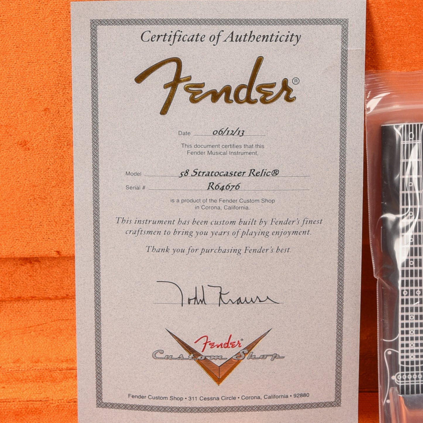 Fender Custom Shop Todd Krause Masterbuilt 58 Stratocaster Relic Sunburst 2013